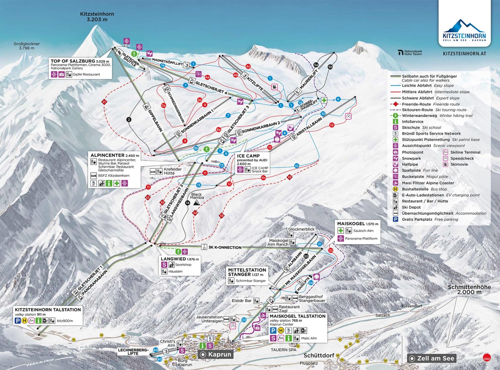 Kitzsteinhorn Winter 2025/26 trail map