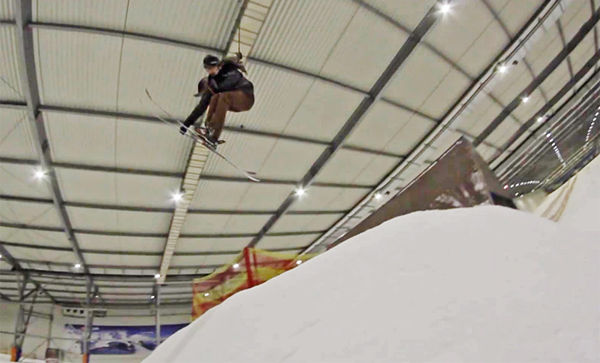 Daniel Hanka jibs the Bispingen Snowpark in northern Germany.