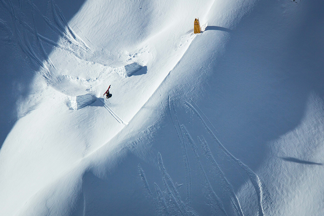 Sage Cattabriga Alosa launches a flatspin 360 at the Red Bull Linecatcher event.