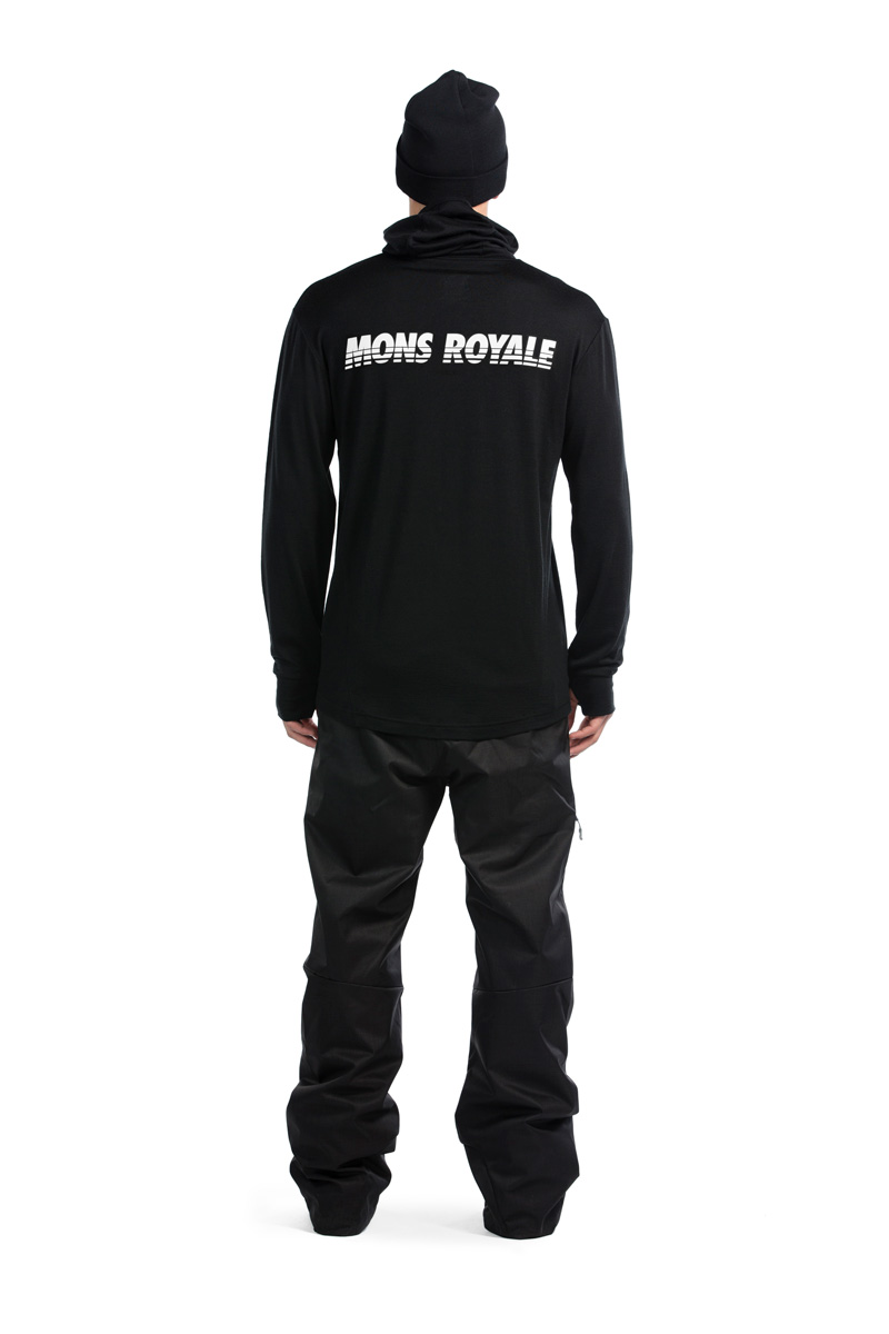 Mons Royale - Mens Yotei Powder Hood LS review - black