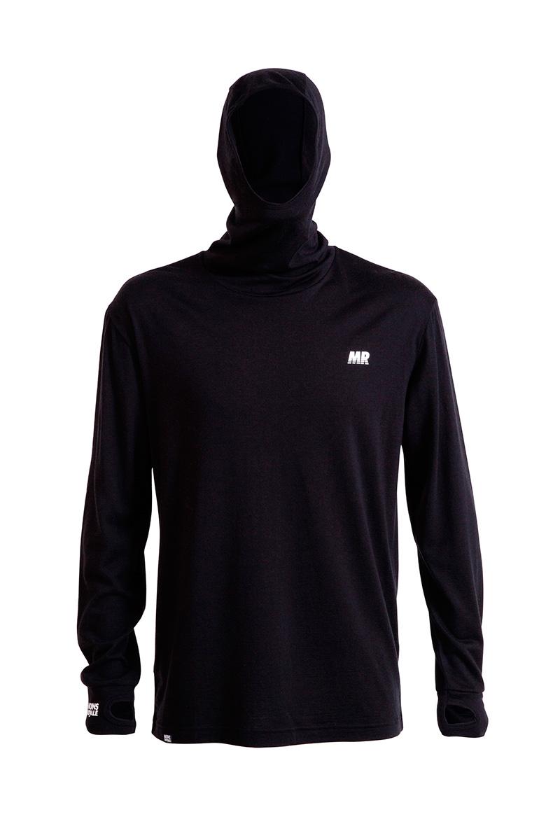 Mons Royale - Mens Yotei Powder Hood LS review - black