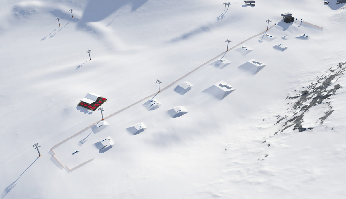 Golden Roofpark Snowpark Axamer Lizum Set Up