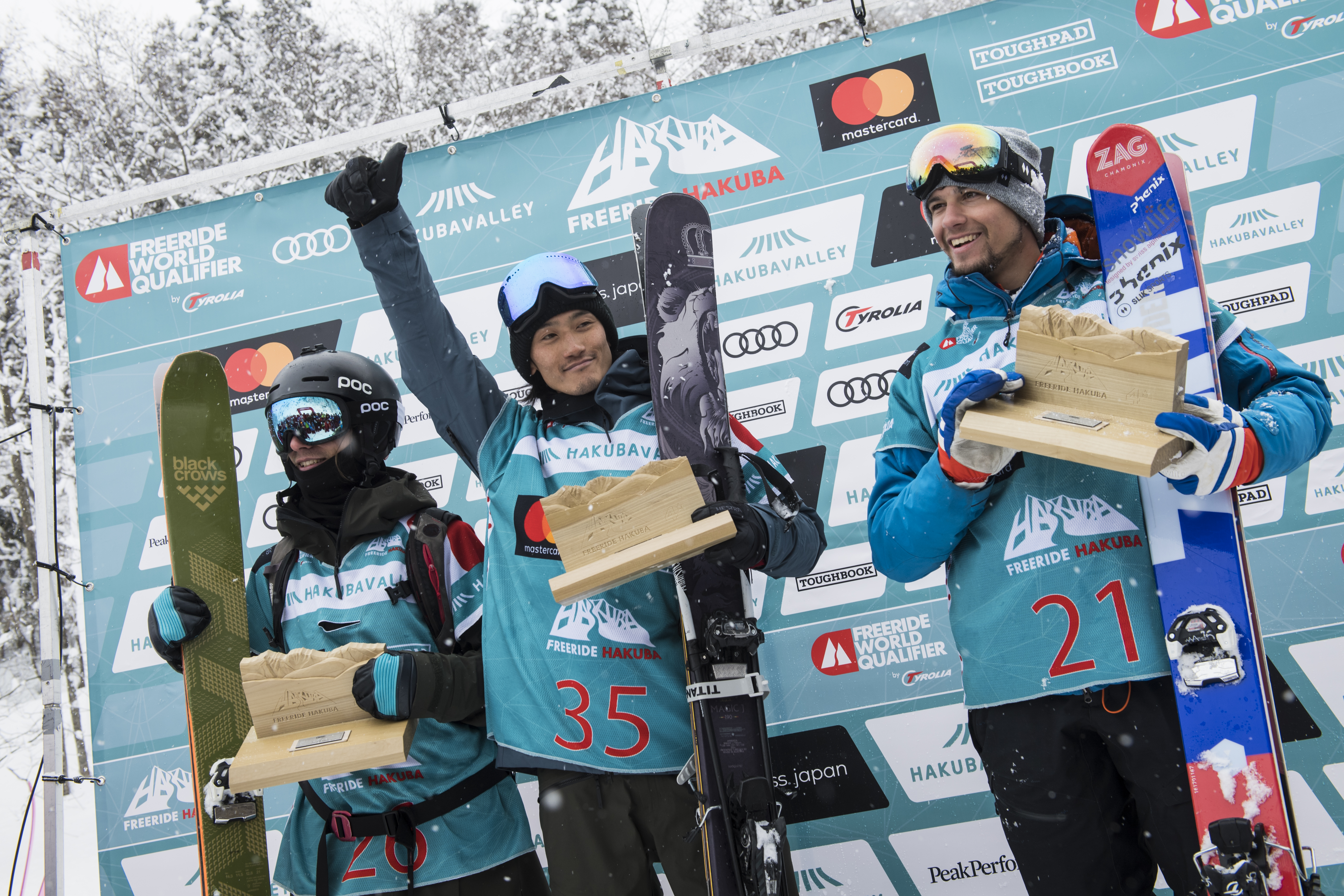 Podium Men, Freeride Worldtour Qualifier Hakuba, Japan