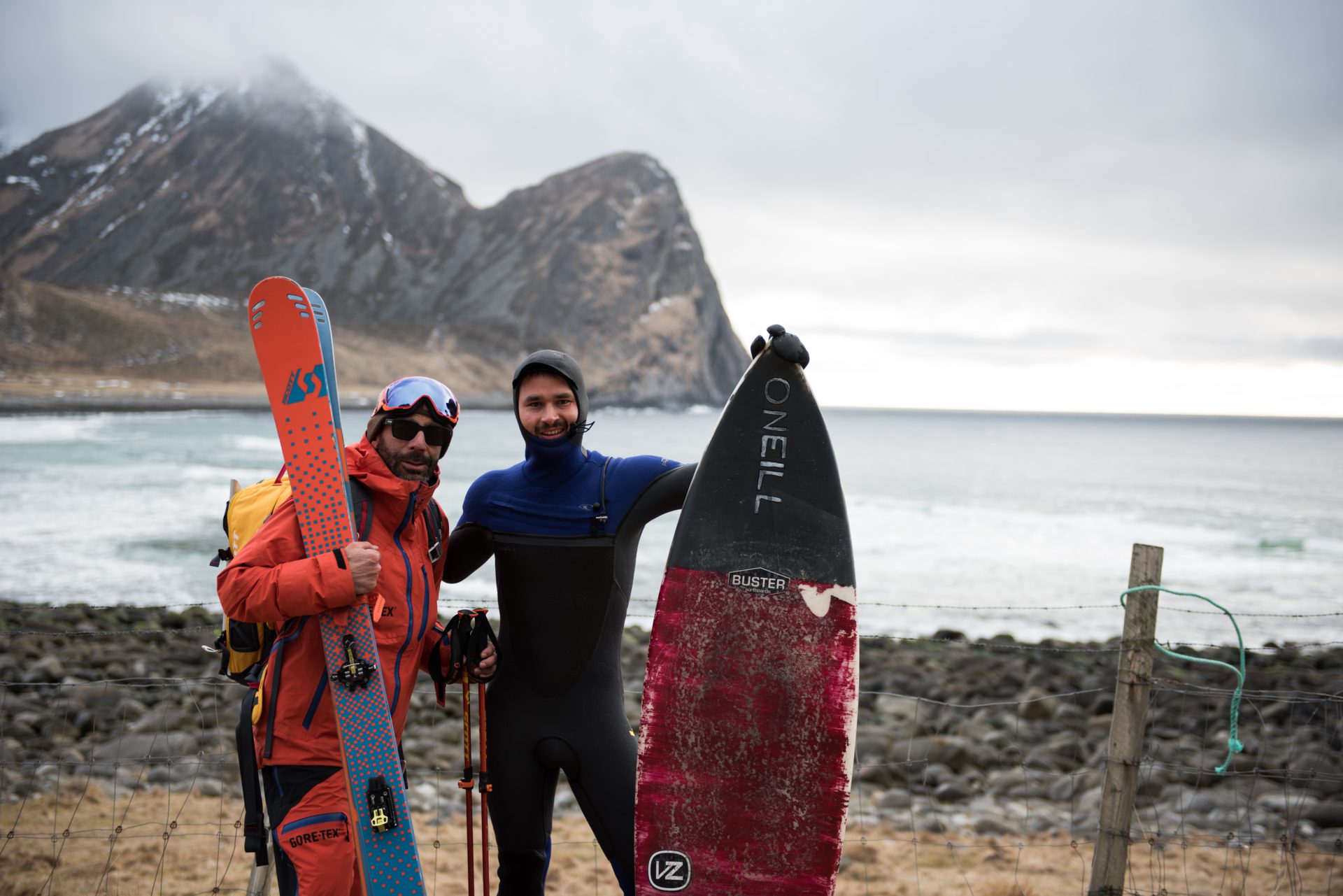 Skiing meets surfing in the Lofoten