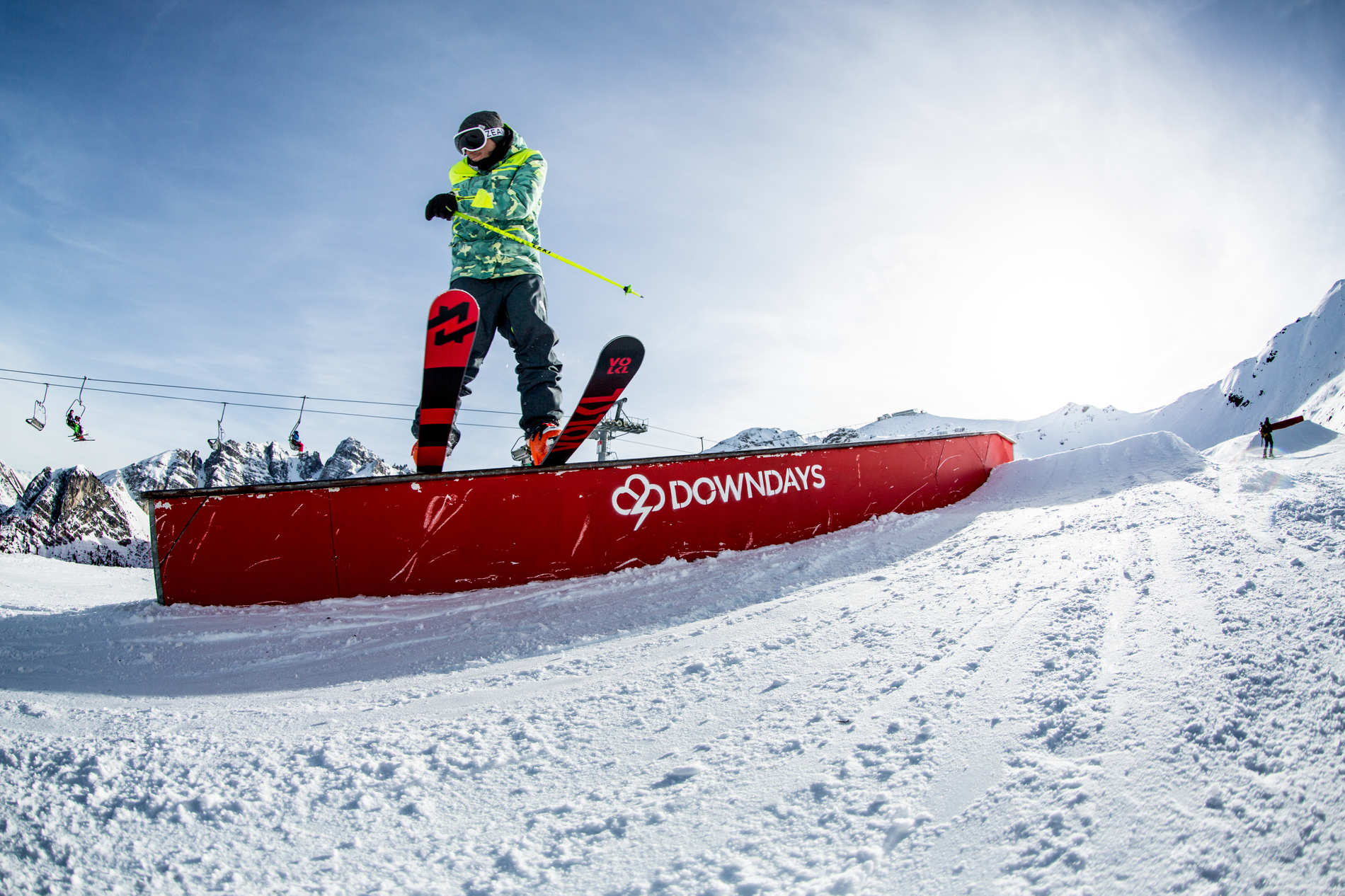 Jernej Smole having some legitimate fun on the downrail at Golden Roofpark Innsbruck