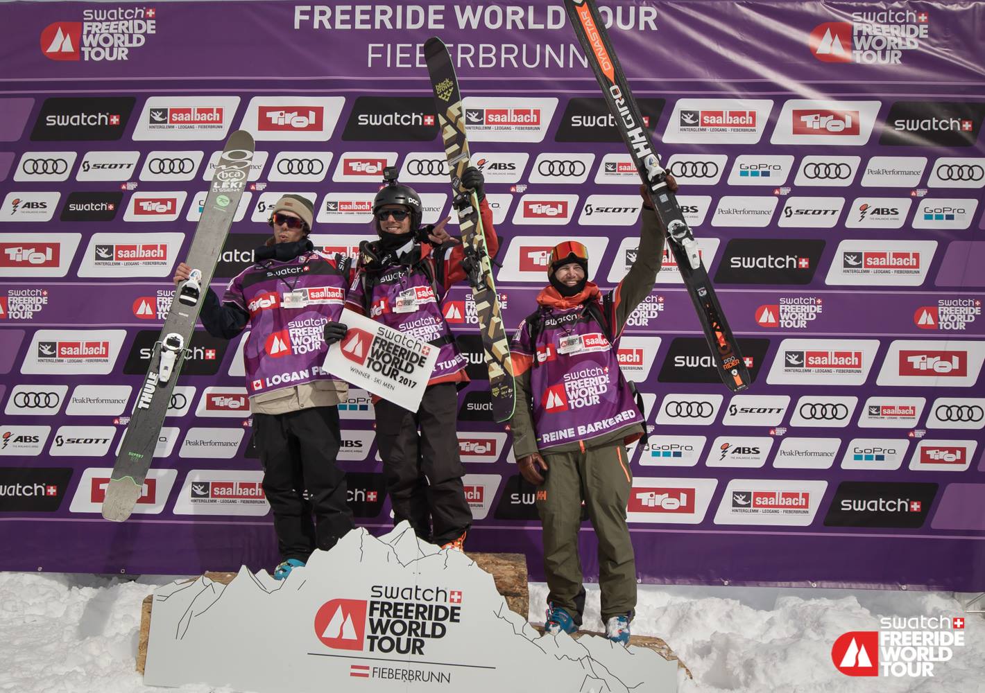 Freeride World Tour 2017 Fieberbrunn Men Ski Podium