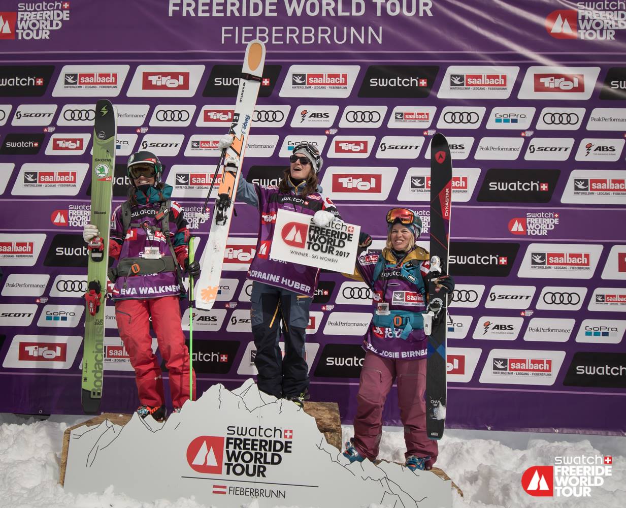 Freeride World Tour 2017 Fieberbrunn women Ski Podium