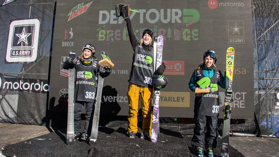 Womens Ski Slopestyle Podium Dew Tour