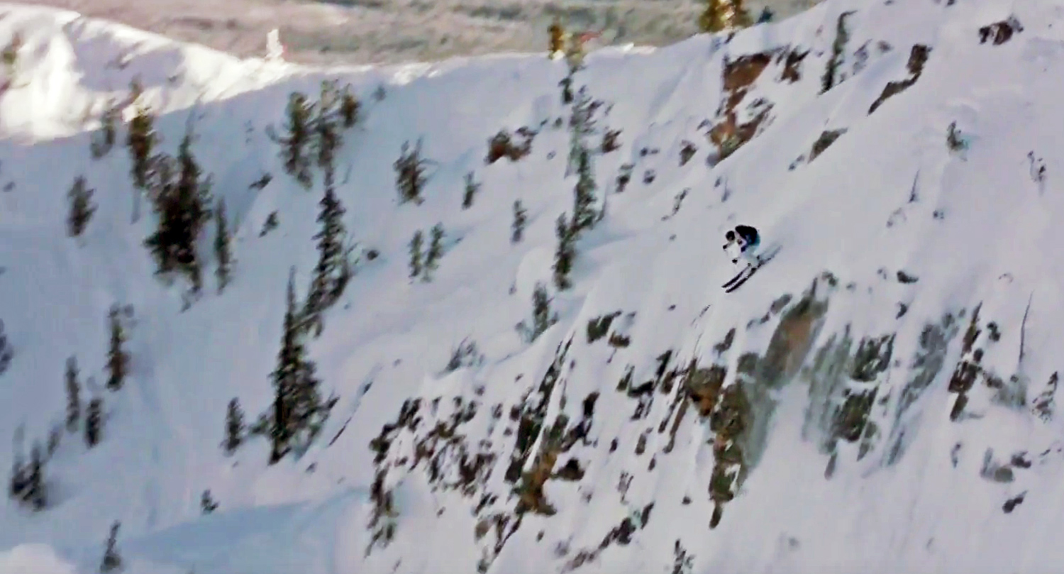 Ivan Malakhov prepares to send 'er on his way to winning the Freeride World Tour Hakuba stop, restaged in Kicking Horse, Canada.