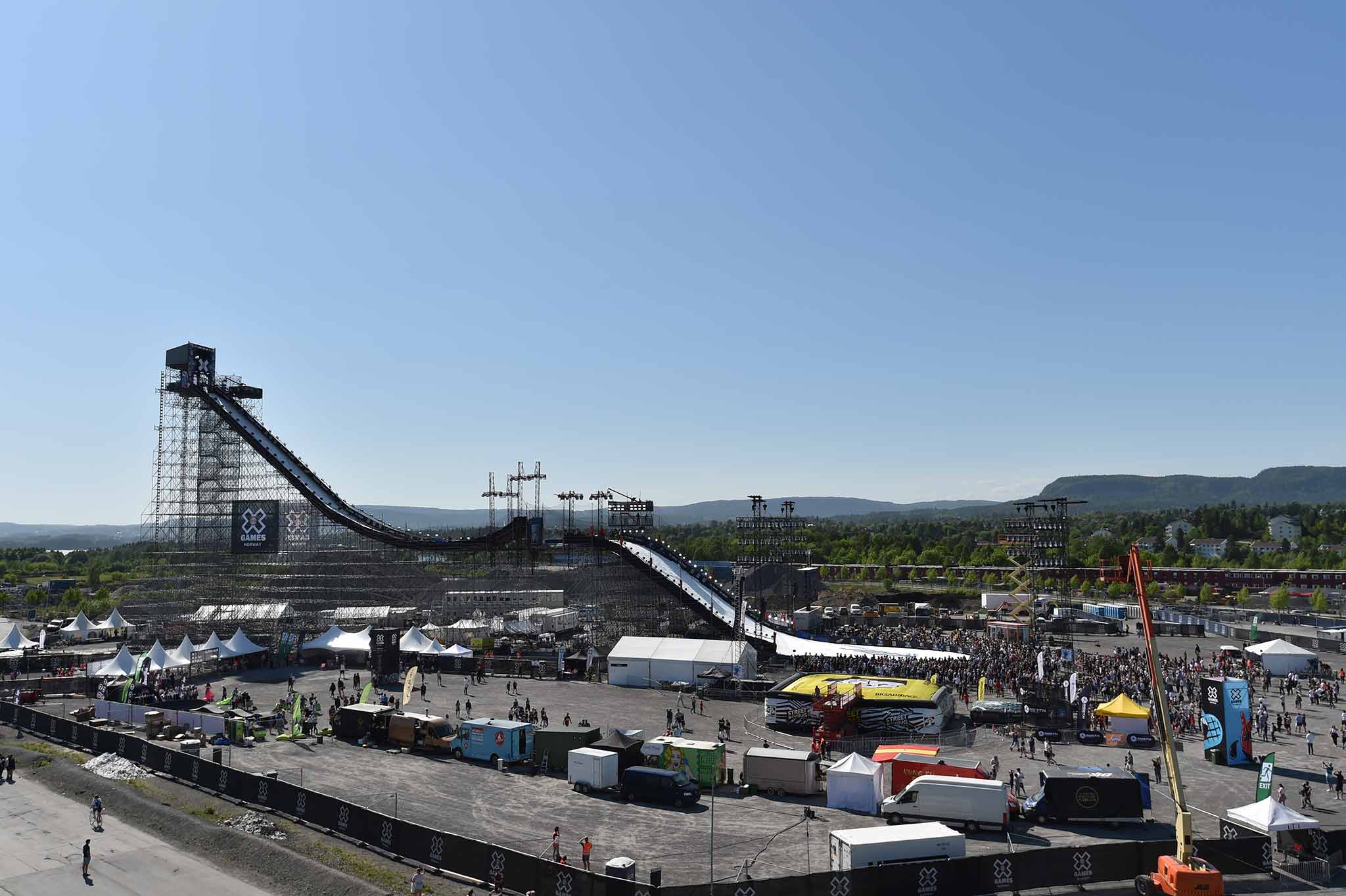 The Big Air ramp at X games Norway in Oslo.