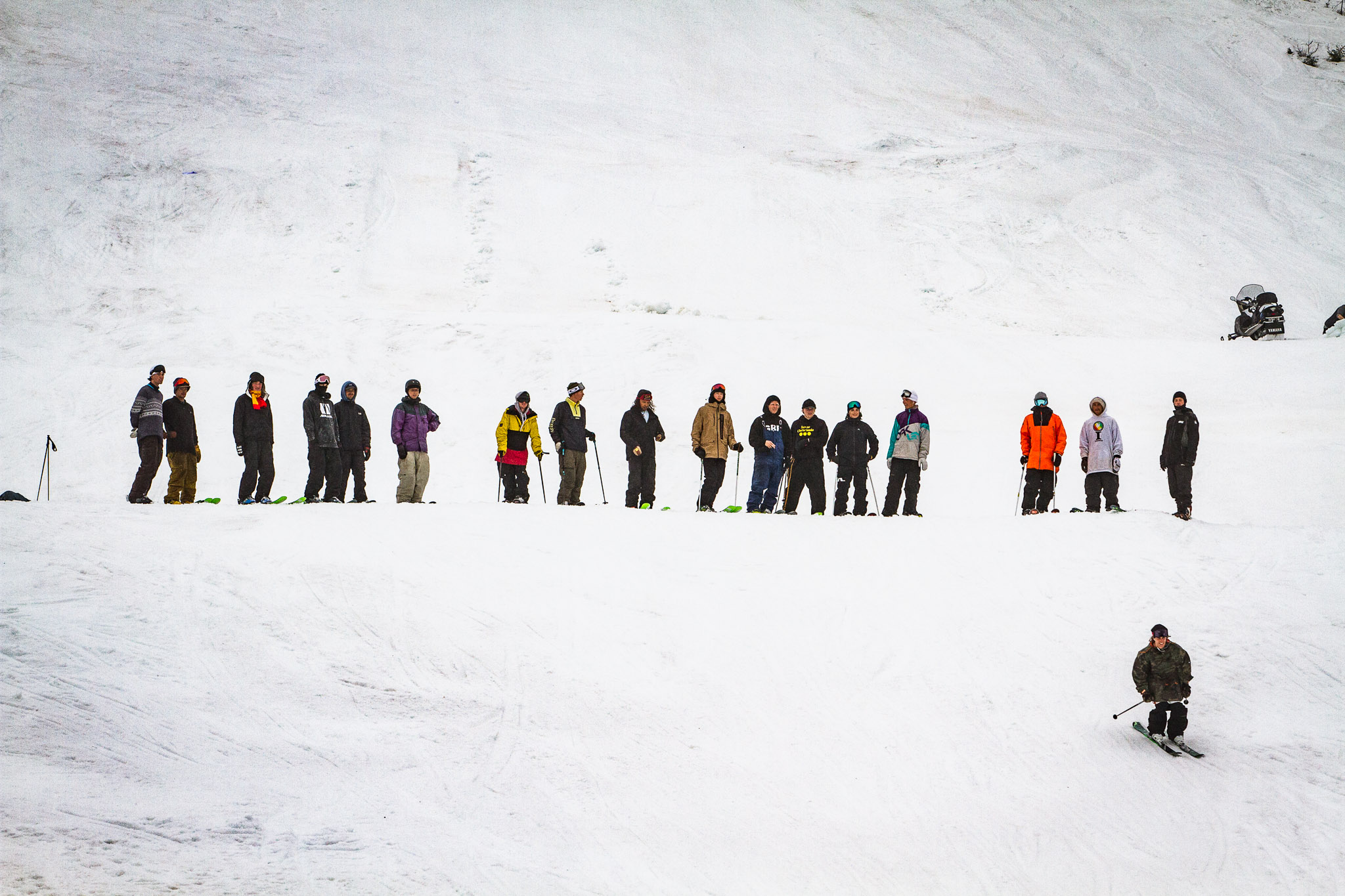 Skiers at Kimbo Sessions 2018 in Kläppen, Sweden.