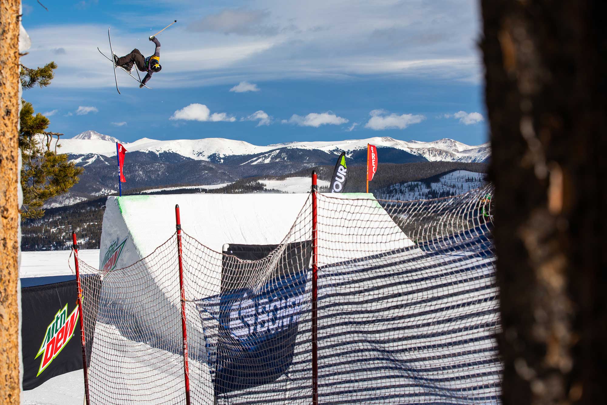 Alex Hall competes in ski slopestyle at the 2018 Winter Dew Tour in Breckenridge, Colorado