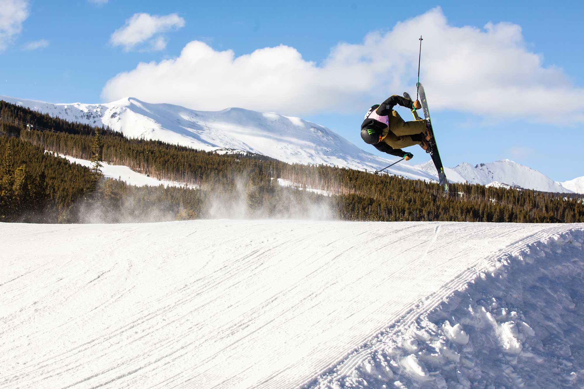 Ferdinand Dahl McRae Williams competes in ski slopestyle at the 2018 Winter Dew Tour in Breckenridge, Colorado