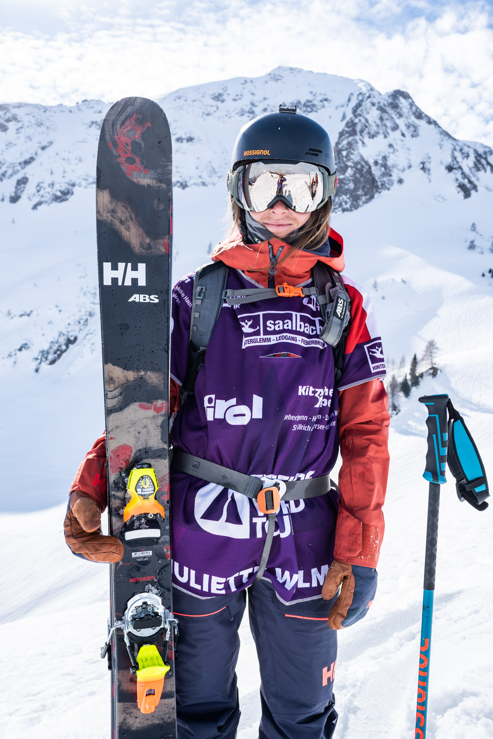 Juliette Willman at the Freeride World Tour event in Fieberbrunn, Austria