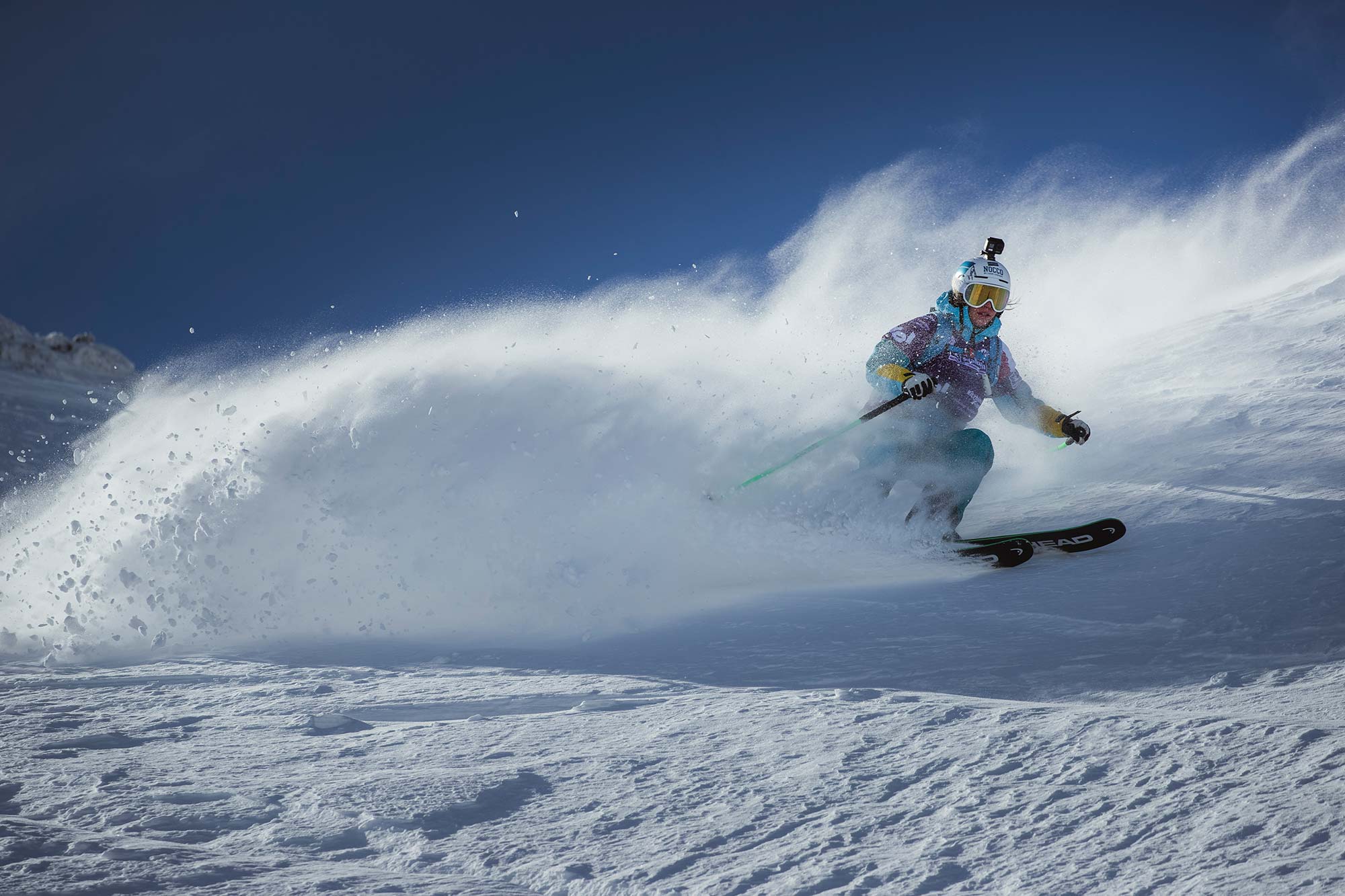 Hedwig Wessel at the Freeride World Tour stop in Fieberbrunn, Austria