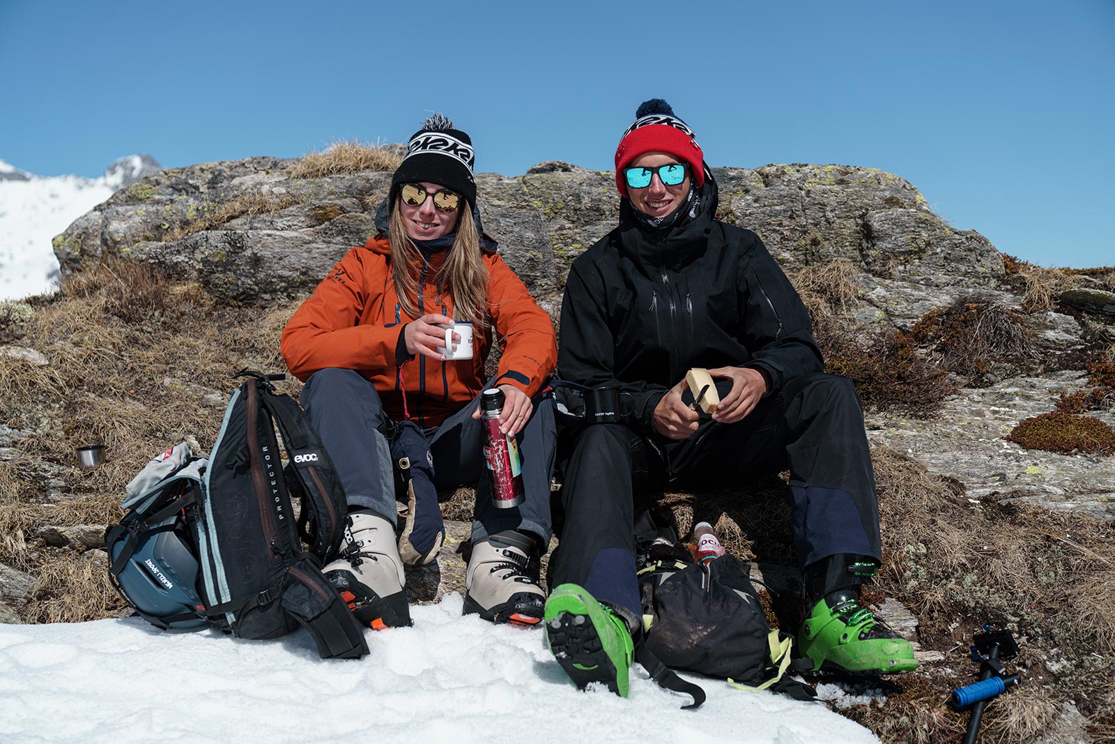 Flurina Bieger and Andri Bieger at the Lukmanier Pass