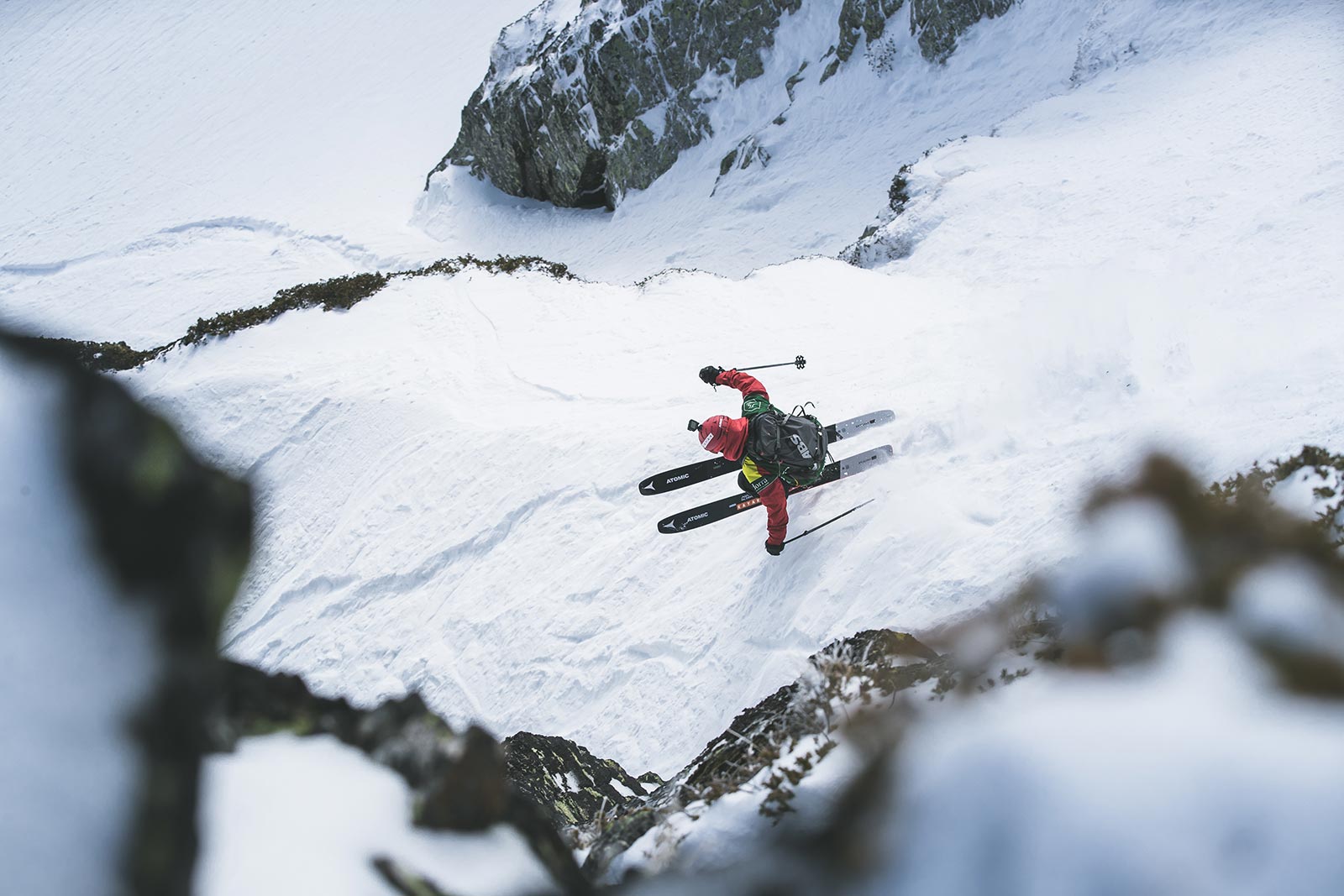 Aymar Navarro competes in the 2020 Freeride World Tour in Ordino-Arcalis, Andorra.