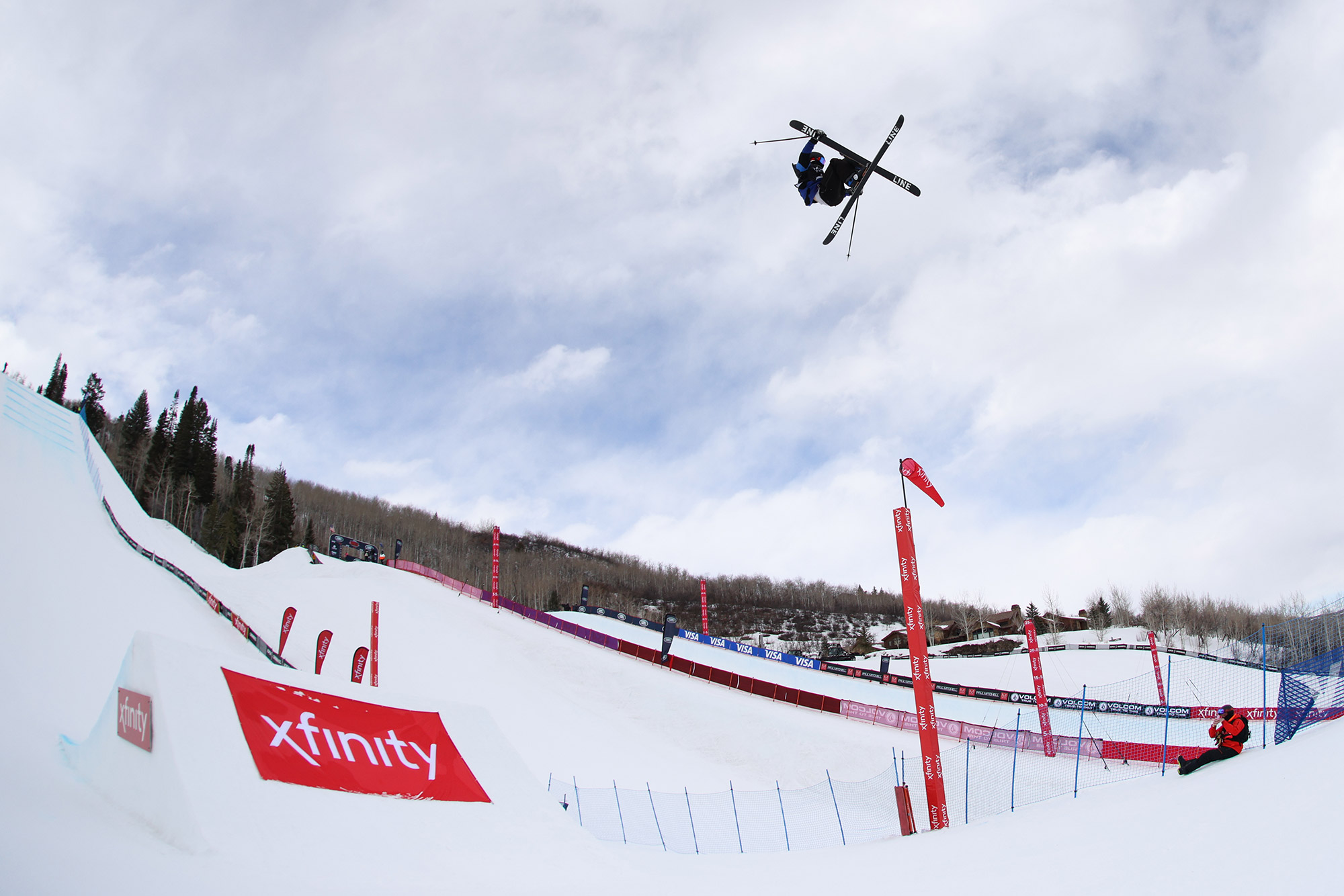 Kim Gubser competes in Big Air finals at the 2021 FIS Freestyle World Championships in Aspen, Colorado
