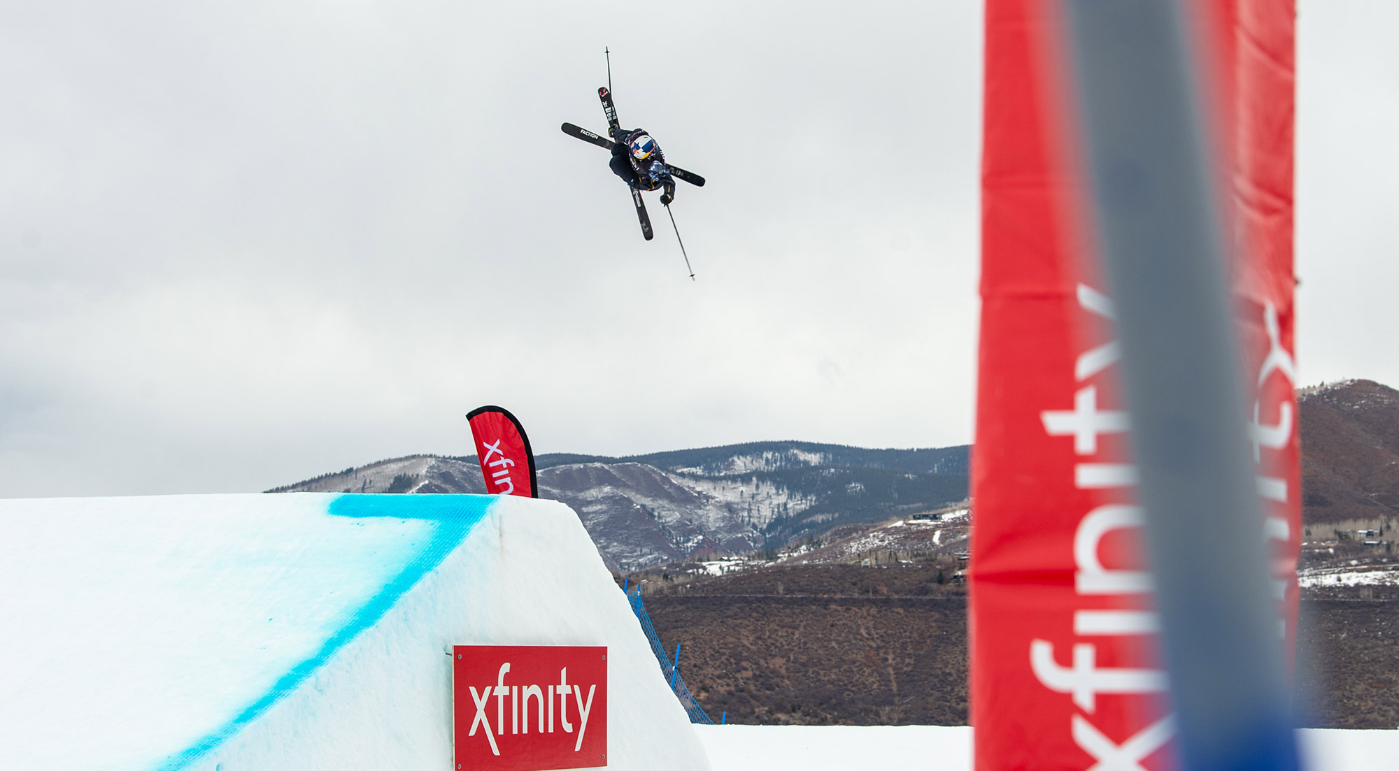 Mathilde Gremaud competes in the slopestyle finals of the 2021 FIS Freestyle World Championships in Aspen, Colorado.