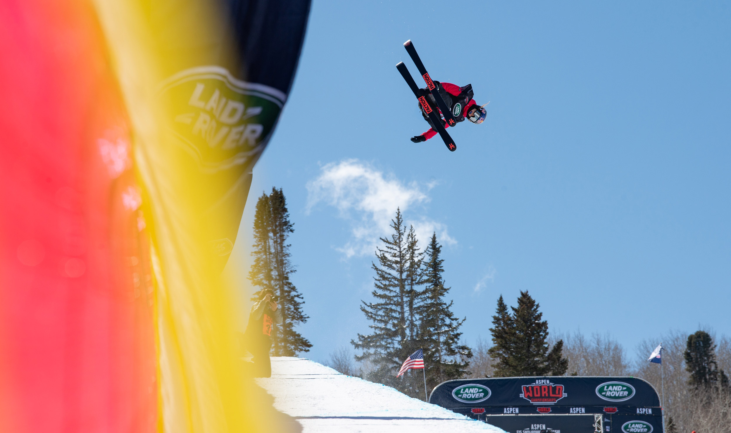 Ailing Eileen Gu competes in the women's halfpipe finals at the 2021 FIS Freestyle World Championships in Aspen, Colorado
