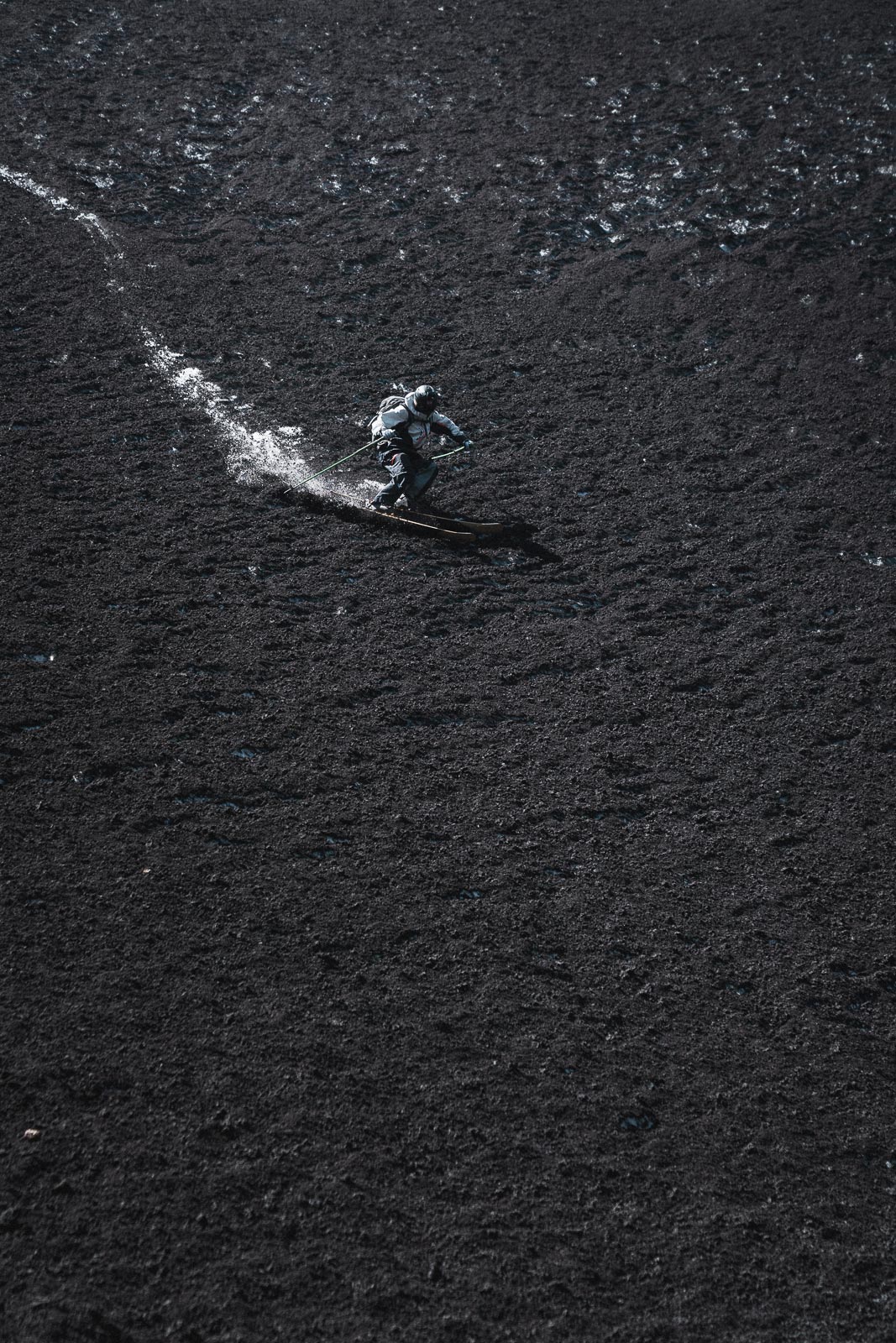 Mammut Skiing athlete Shanty Cipolli sking on Mt. Etna