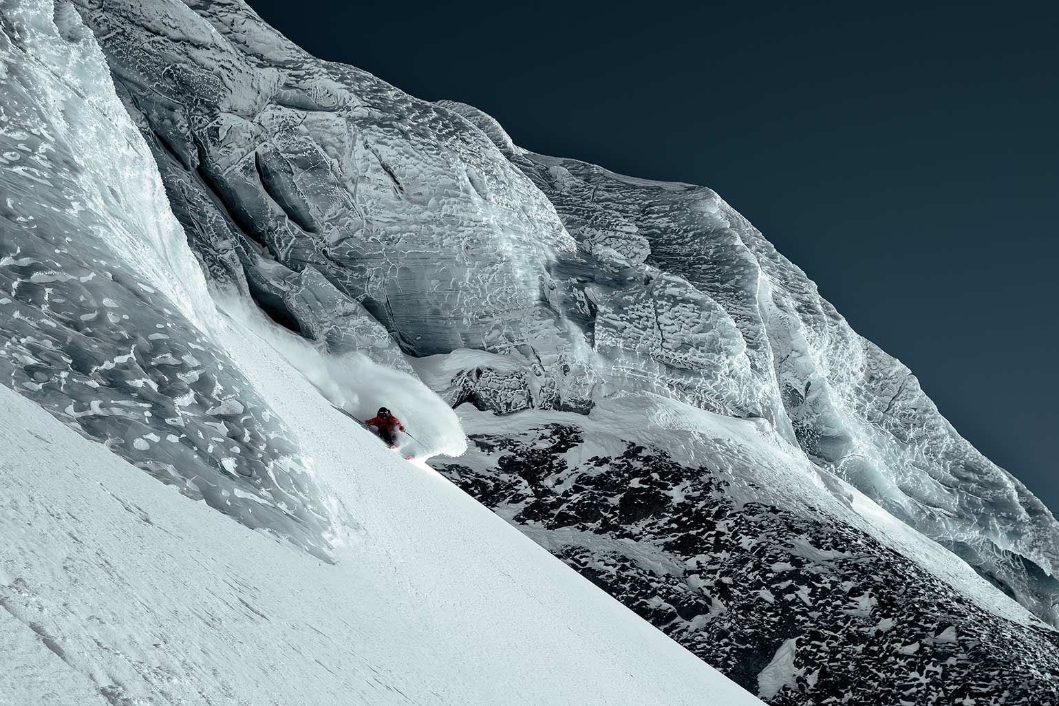 Johan Jonsson enjoys the goods on Engelberg's Steinberg route. Photo: Oskar Enander