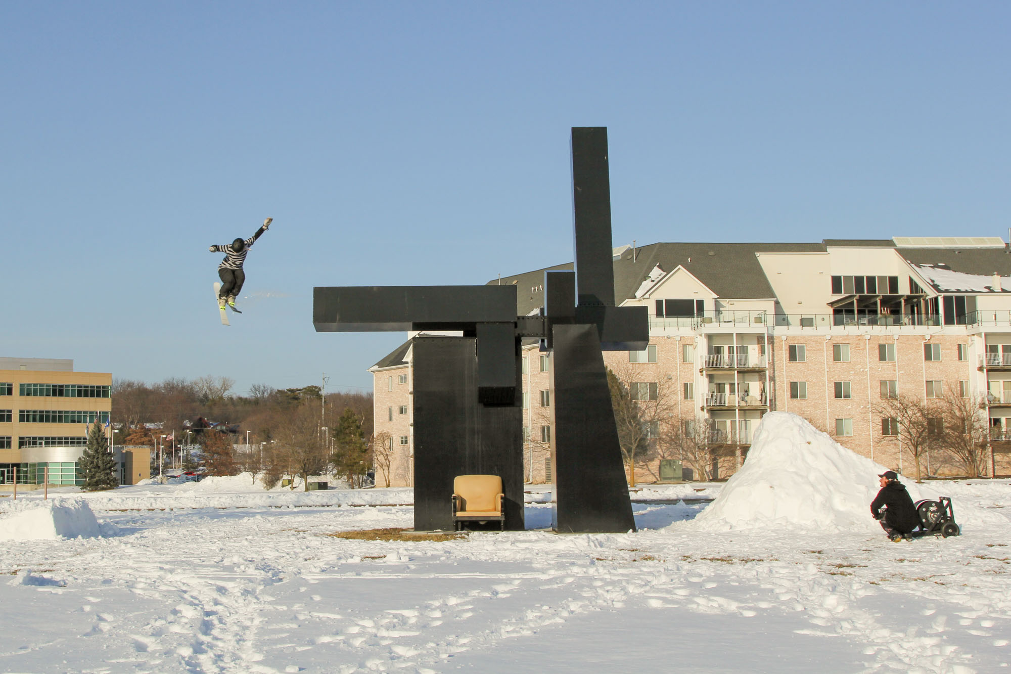Pete Koukov skiing for the Strictly all-street movie 