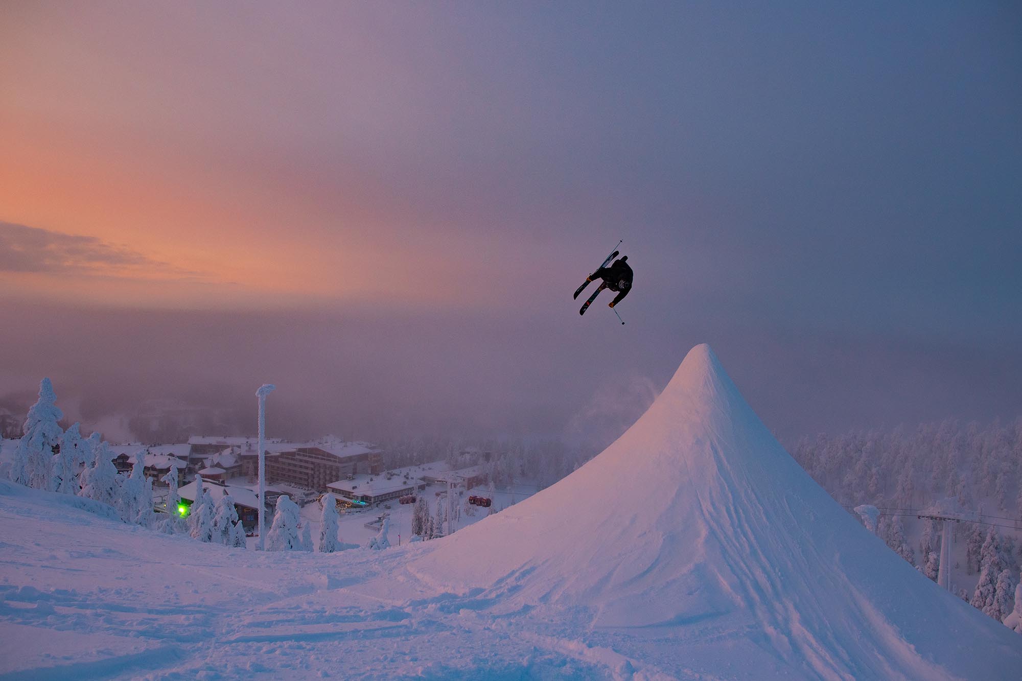 Antti Ollila skiing in Ruka, Finland for the 2021 Faction film ROOTS.