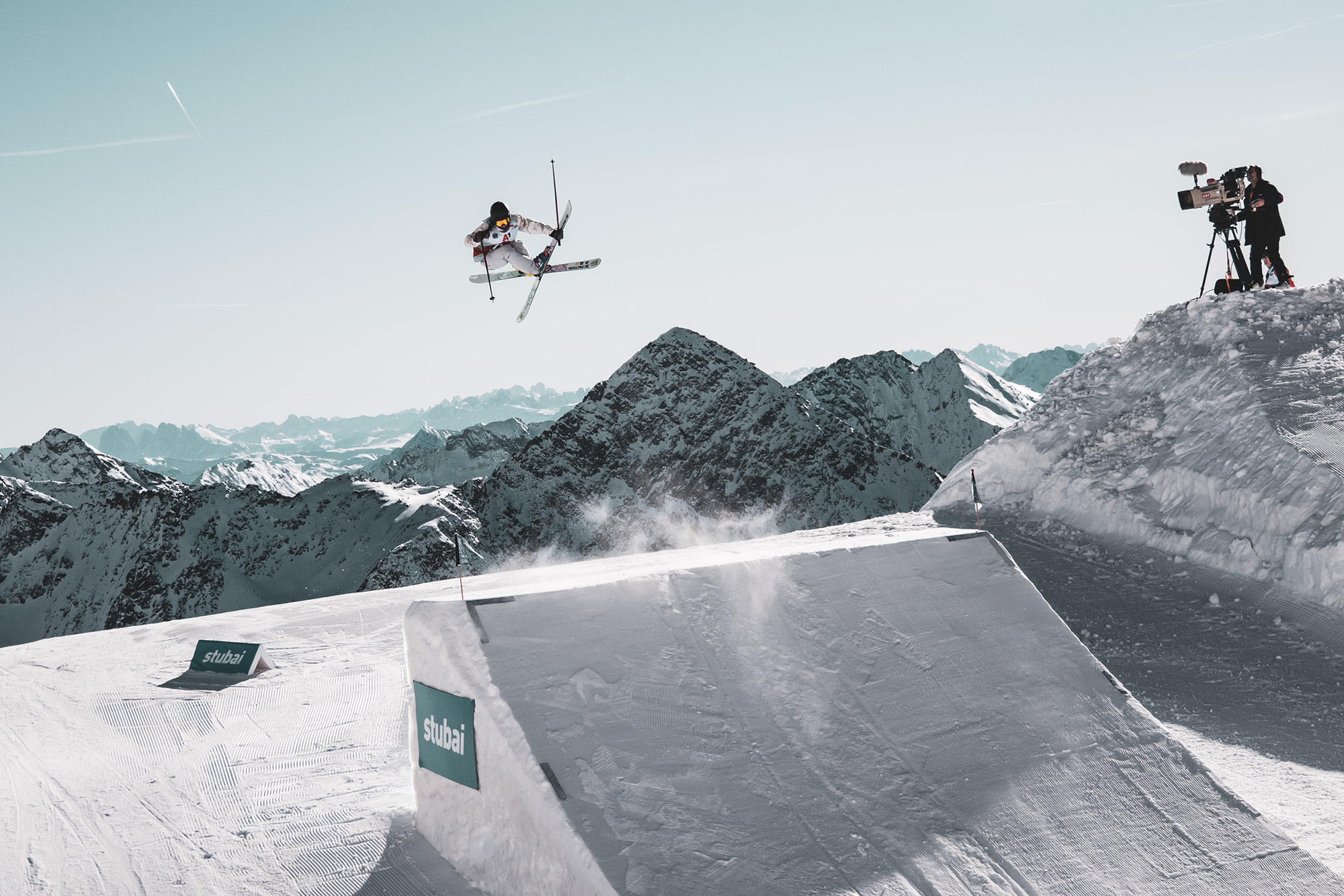 Sarah Hoefflin competes at the 2021 Stubai World Cup Slopestyle