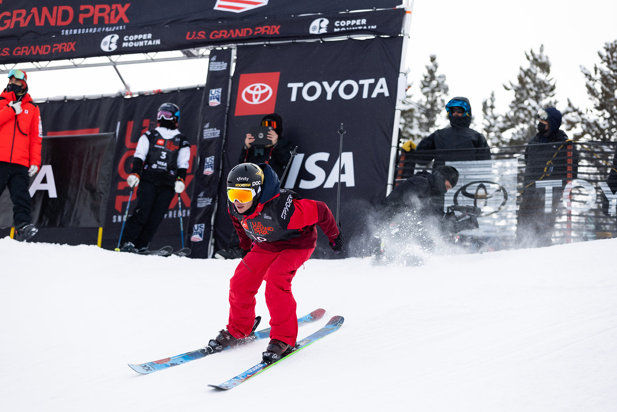 Alex Ferreira drops into the halfpipe at the 2021 World Cup event at Copper Mountain, Colorado