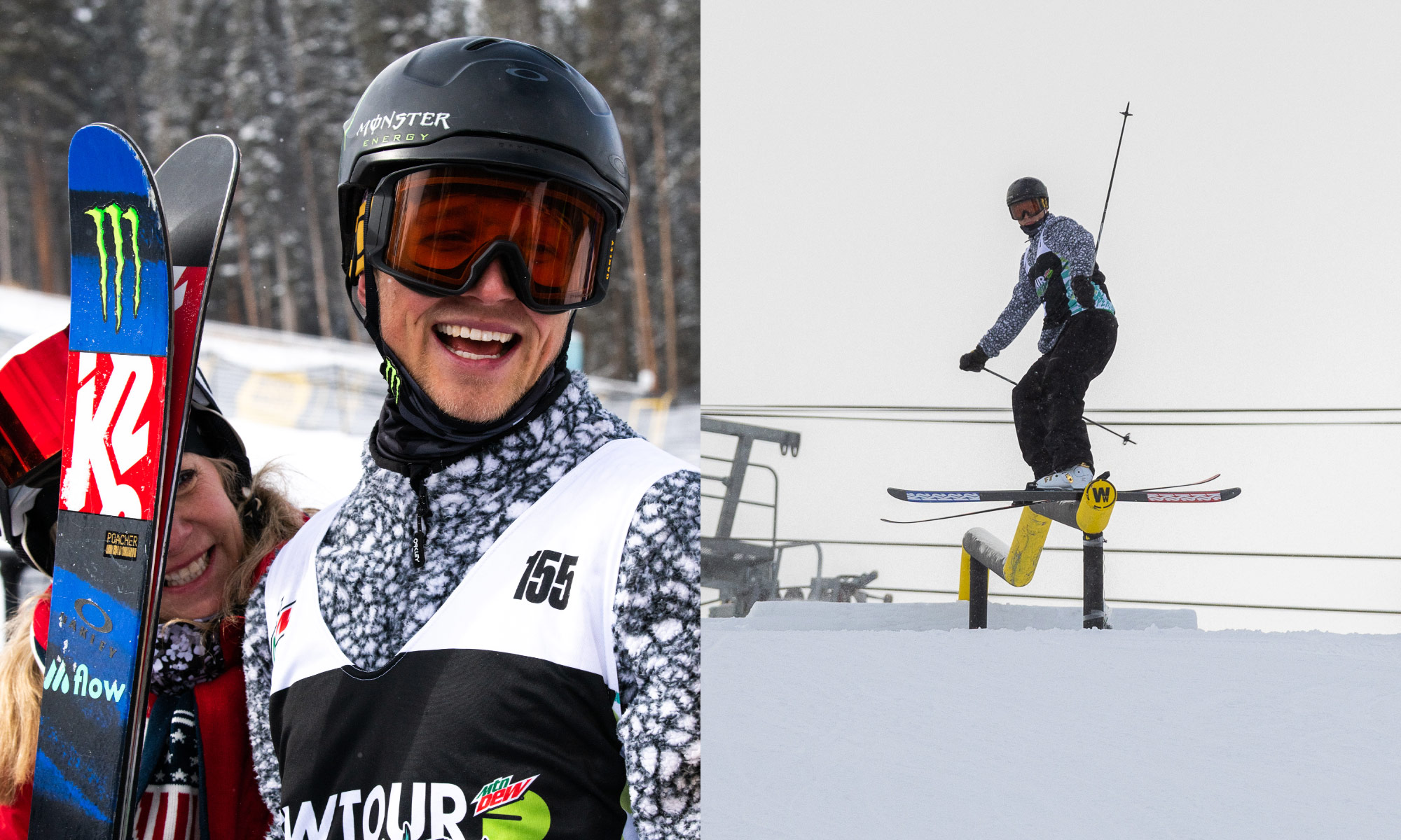 Colby Stevenson is the winner of the 2021 Dew Tour Men's Ski Slopestyle in Copper, Colorado.