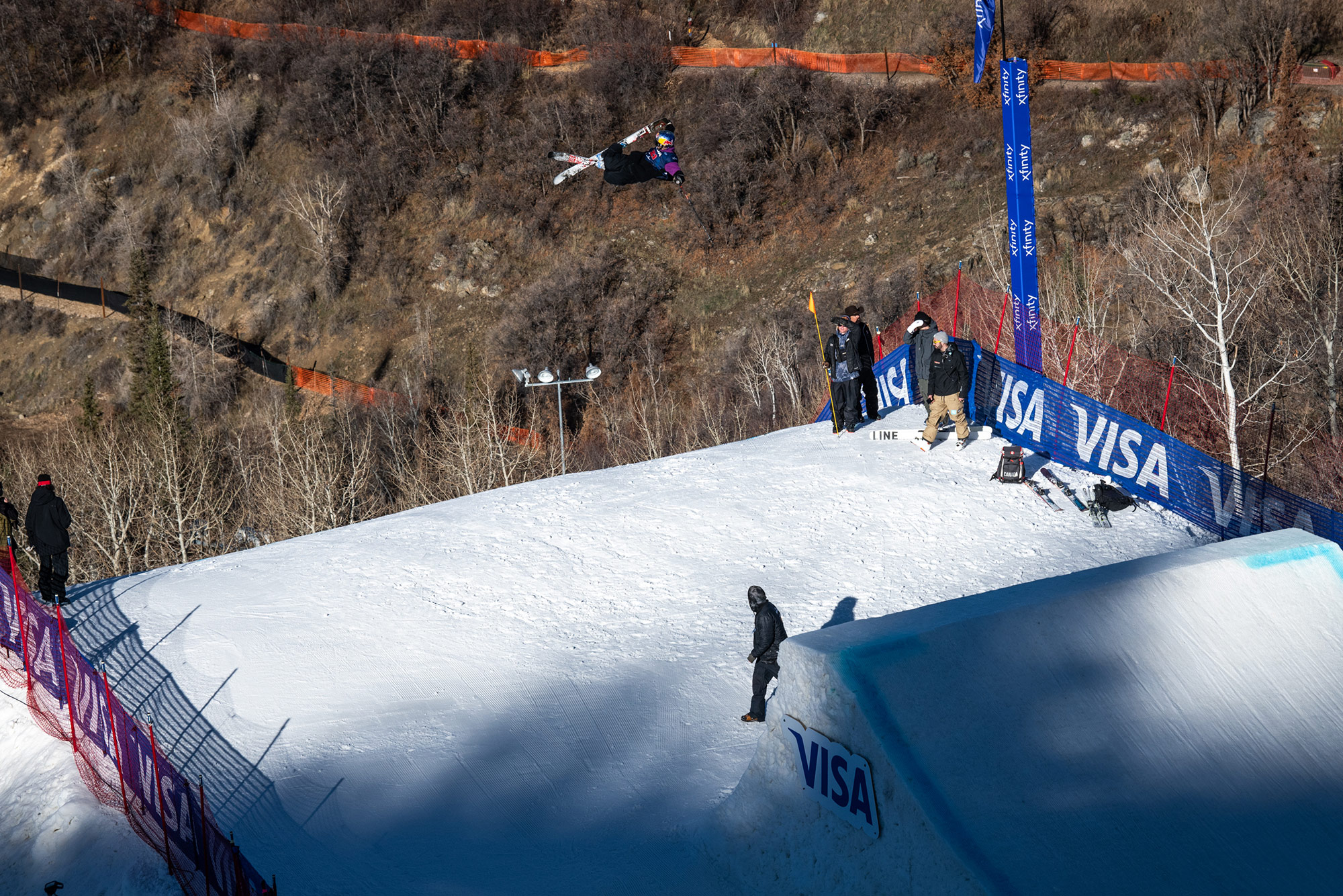 Cody LaPlante competes in the men's freeski qualifiers at the 2021 Visa Big Air in Steamboat, Colorado.