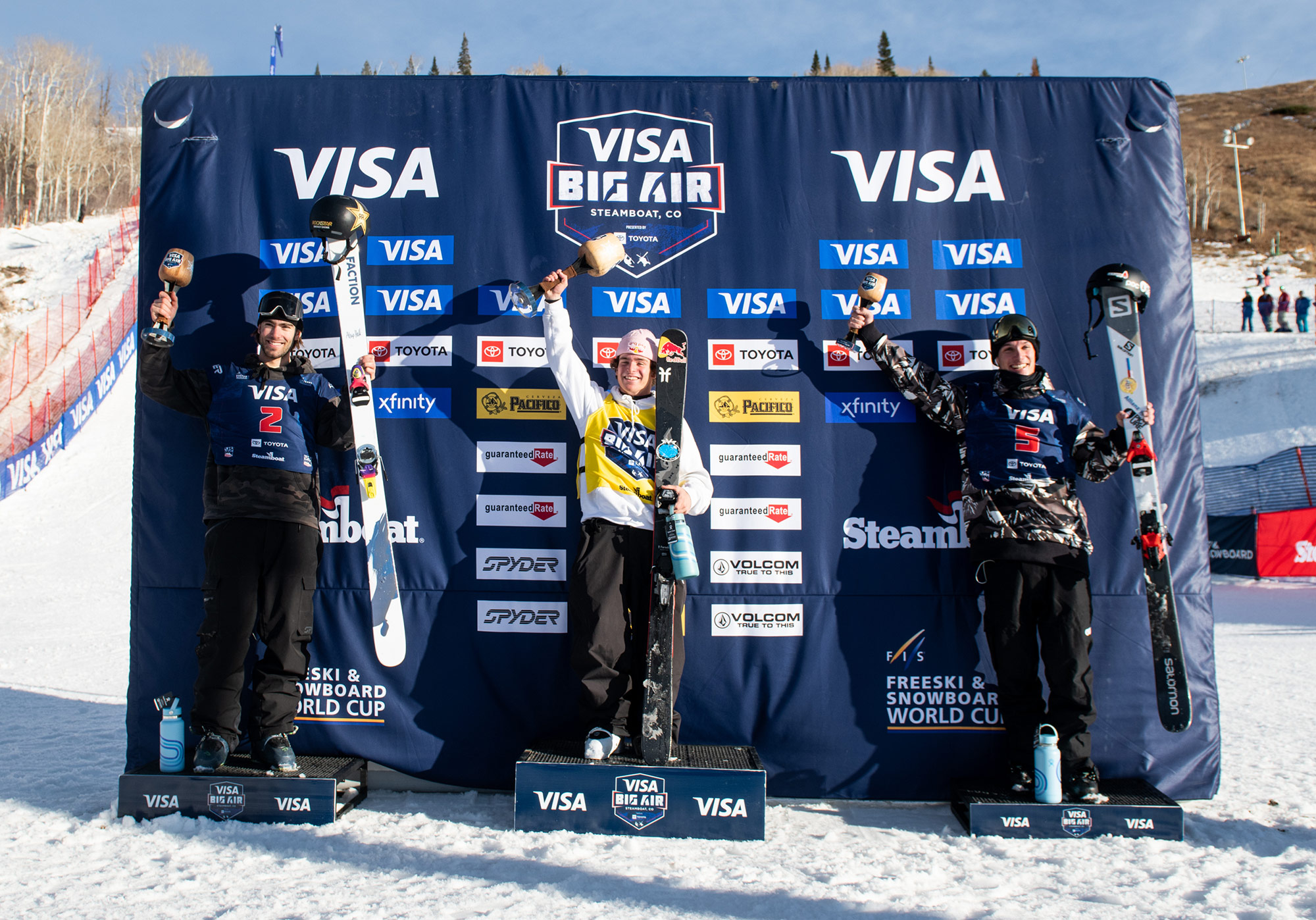 Mens Podium at the Visa Big Air in Steamboat, Colorado