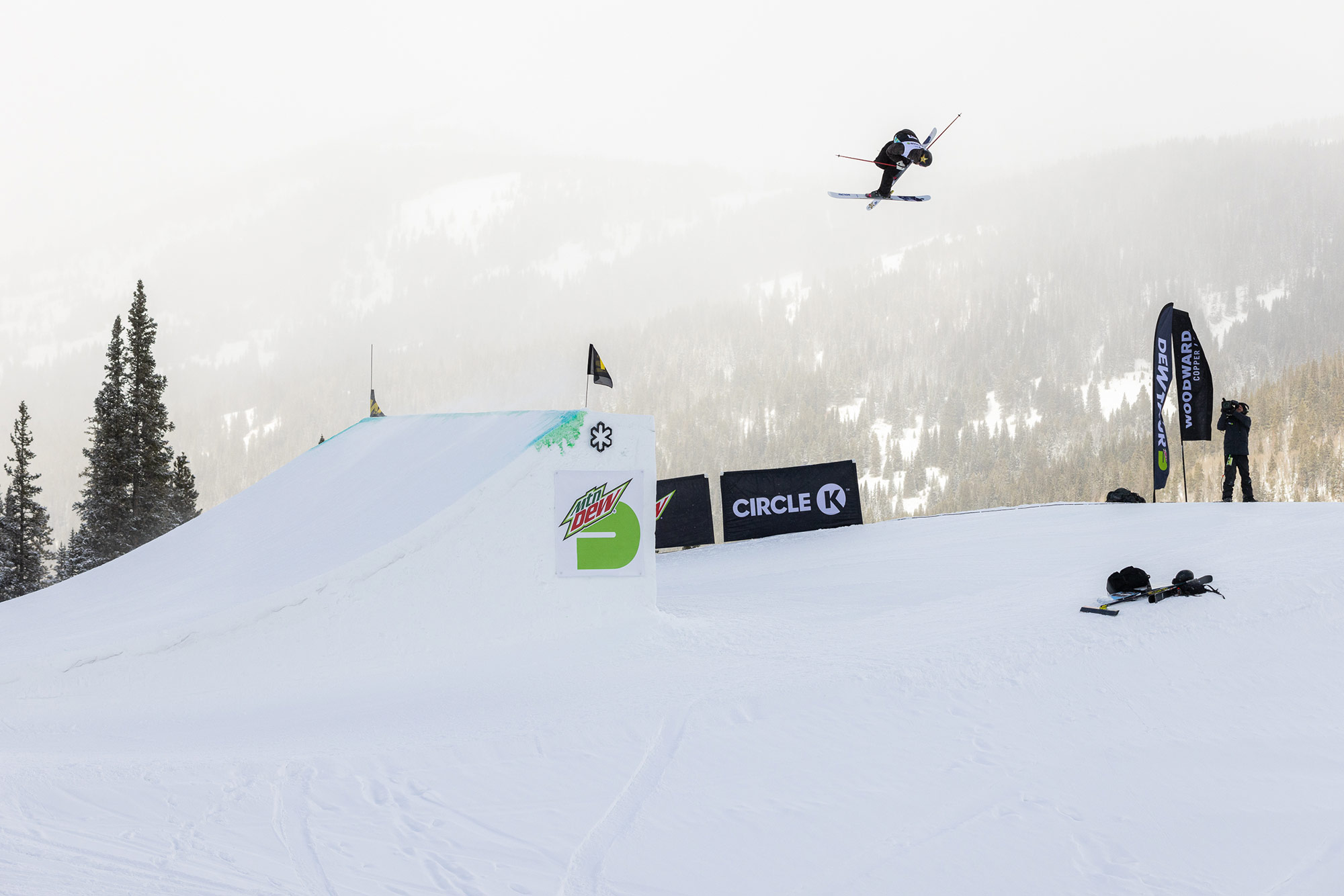 Alex Hall competes in men's ski slopestyle finals at the 2021 Winter Dew Tour in Copper, Colorado.