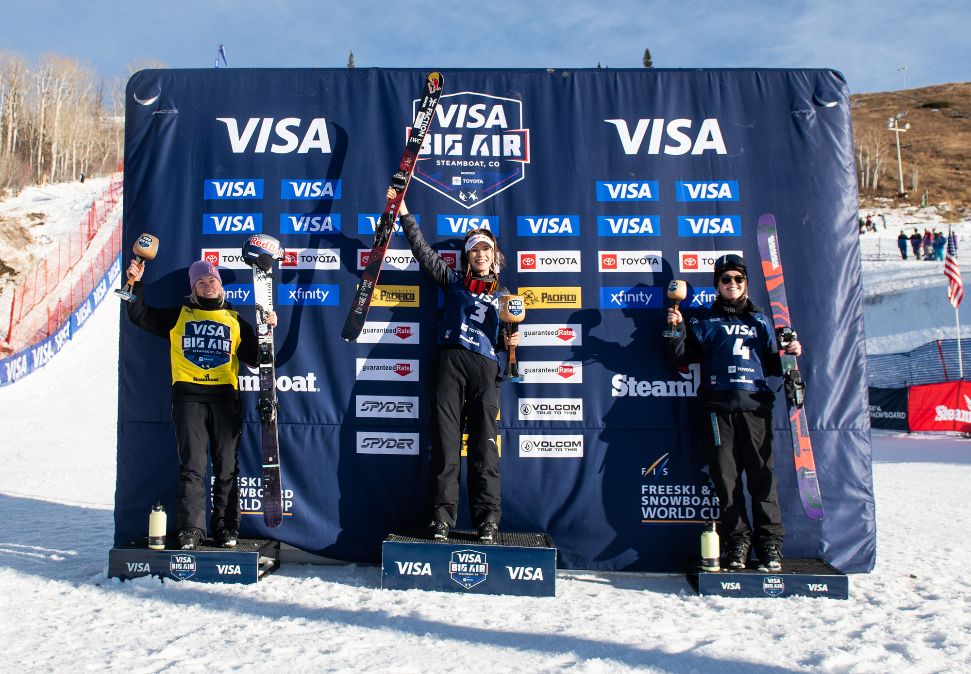 Visa Big Air in Steamboat, Colorado Womens Podium