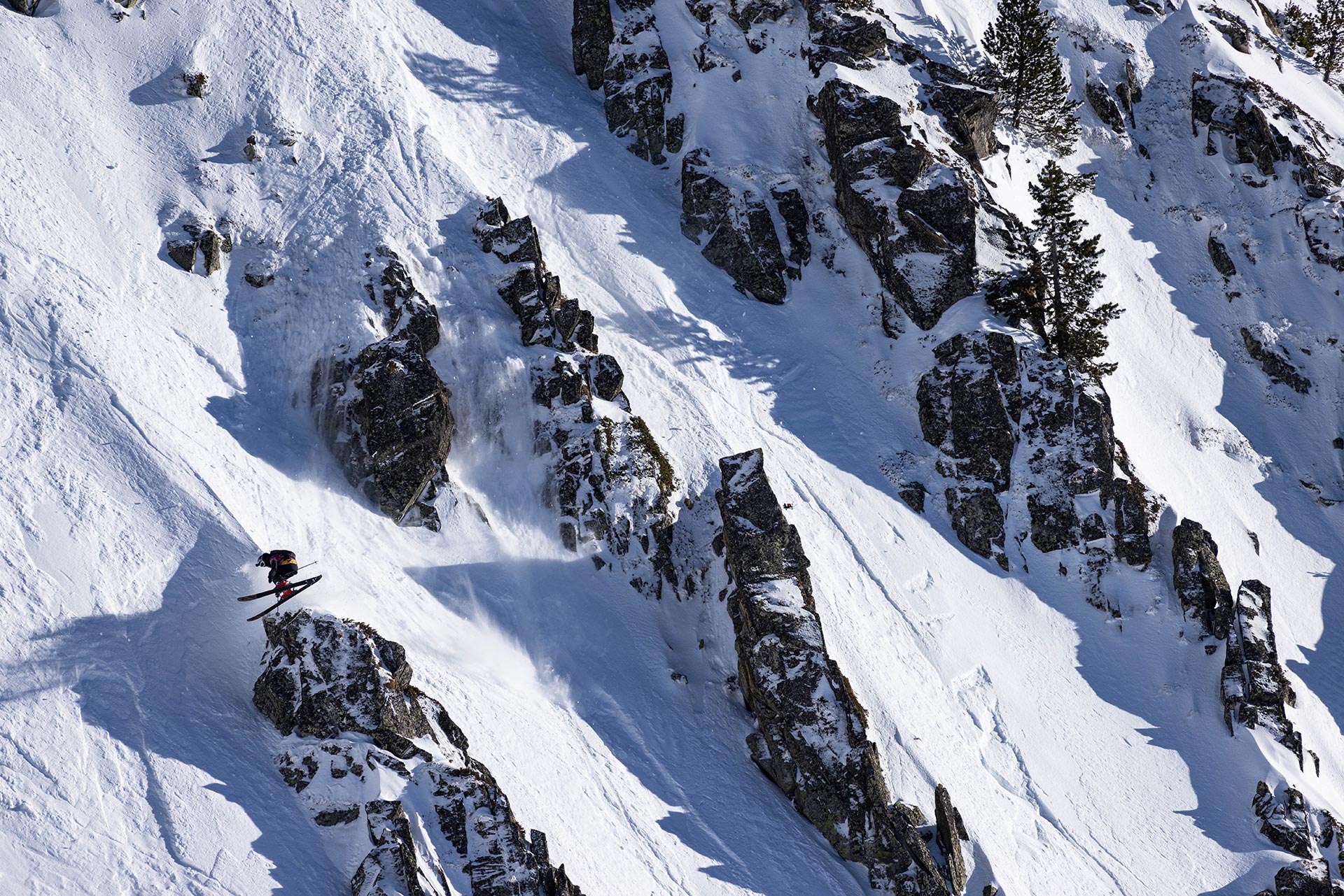 Craig Murry skis to second place at the 2022 Freeride World Tour stop in Baquiera Beret, Spain.