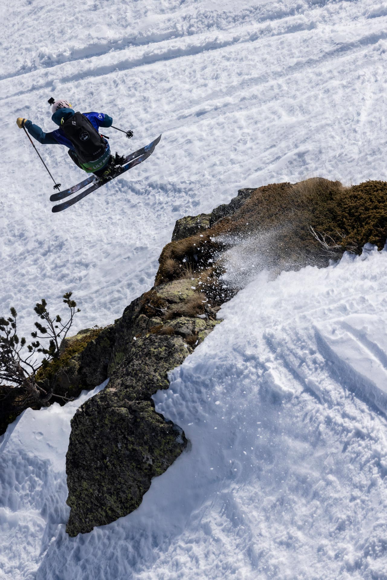 Lily Bradley competes in the 2022 Freeride World Tour at Ordino-Arcalis, Andorra.