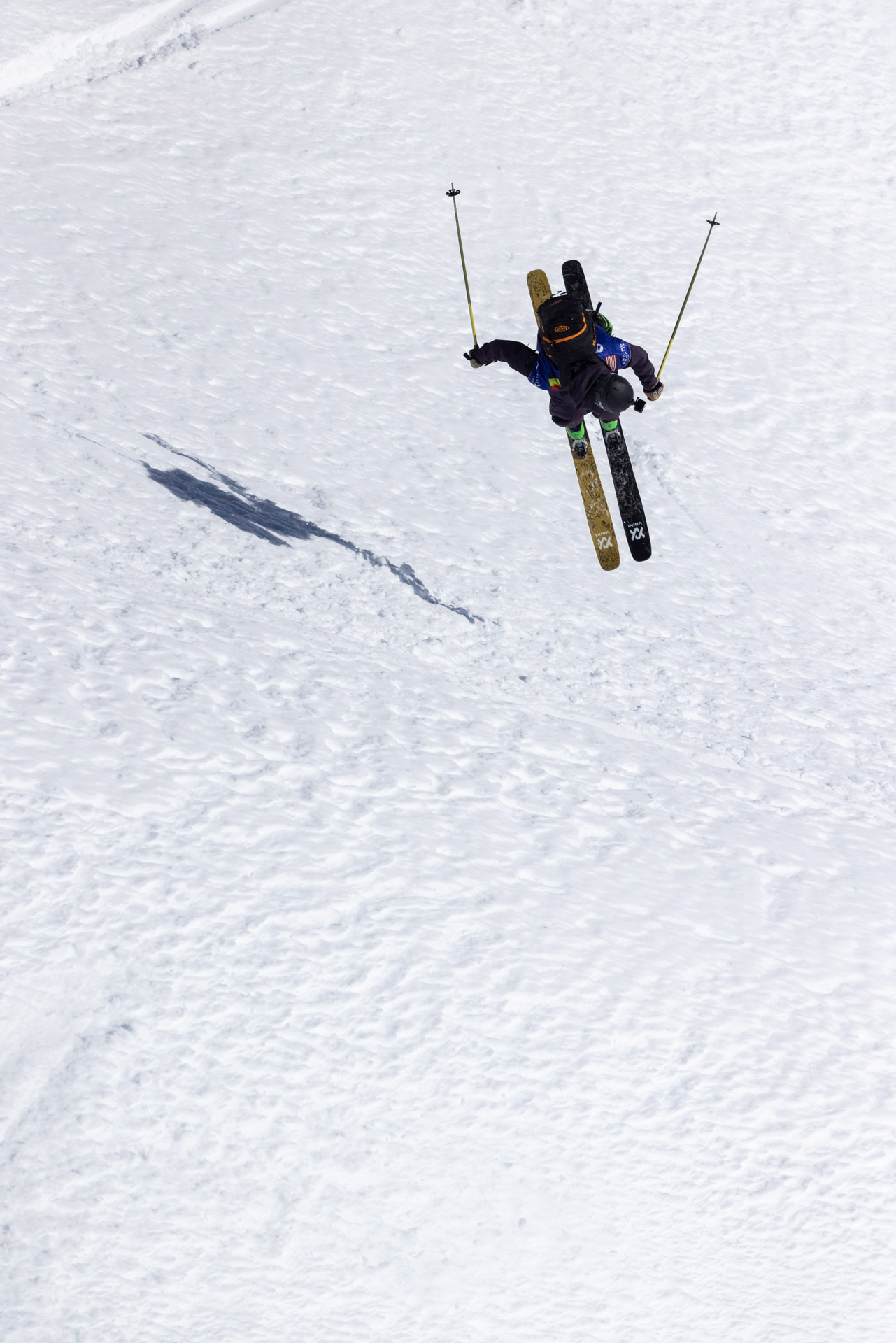 Ross Tester competes in the 2022 Freeride World Tour in Ordino-Arcalis, Andorra.