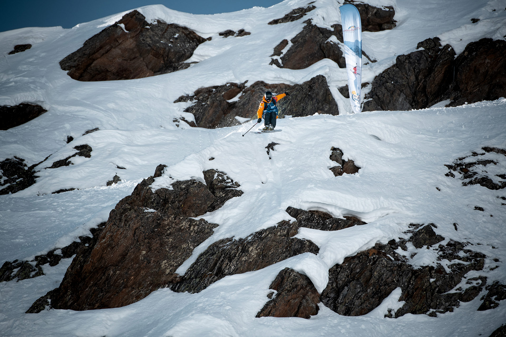 Martin Bender competes at the 2021 Freeride Junior World Championships in Kappl, Austria