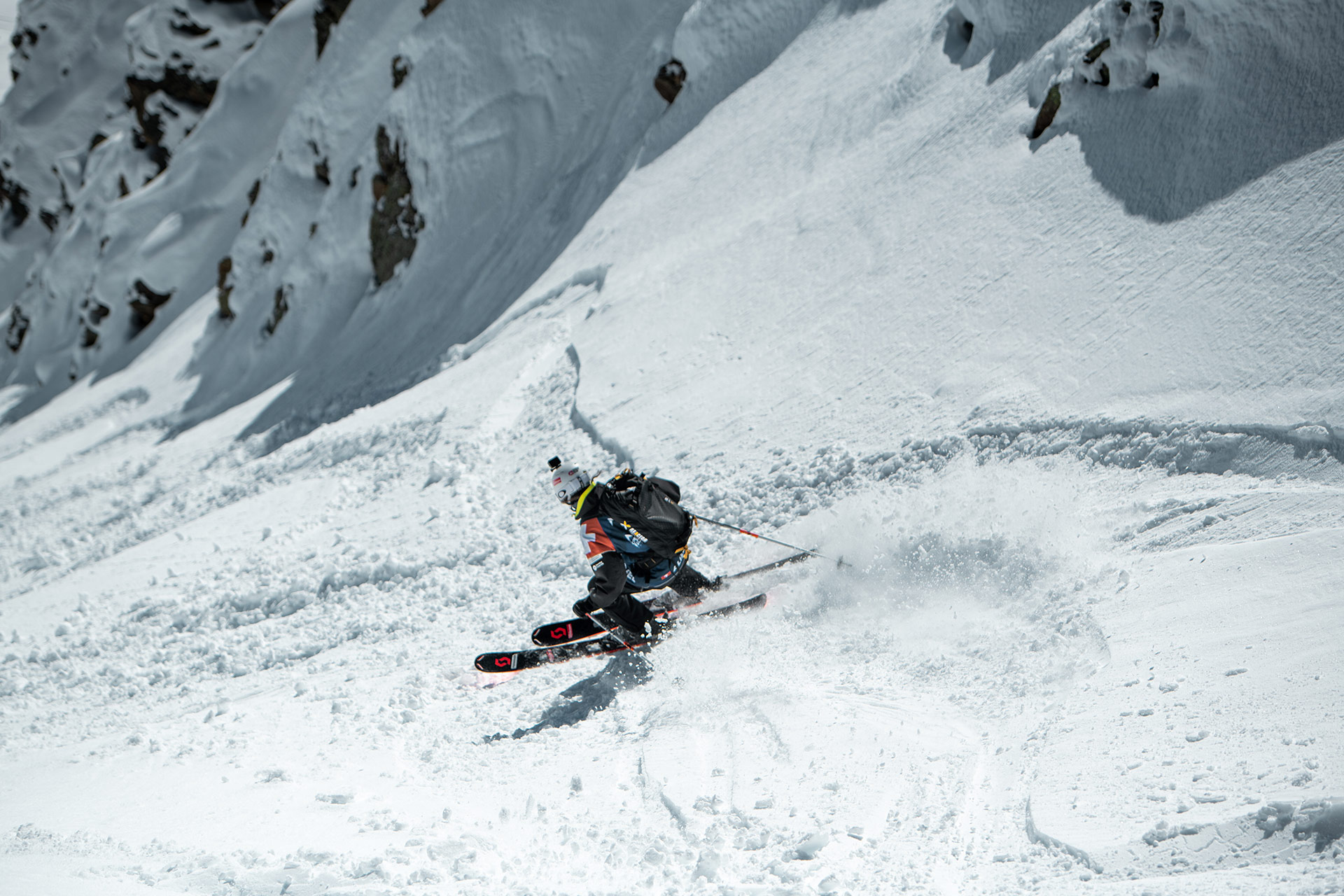 Alizée Grizel competes at the 2021 Freeride Junior World Championships in Kappl, Austria