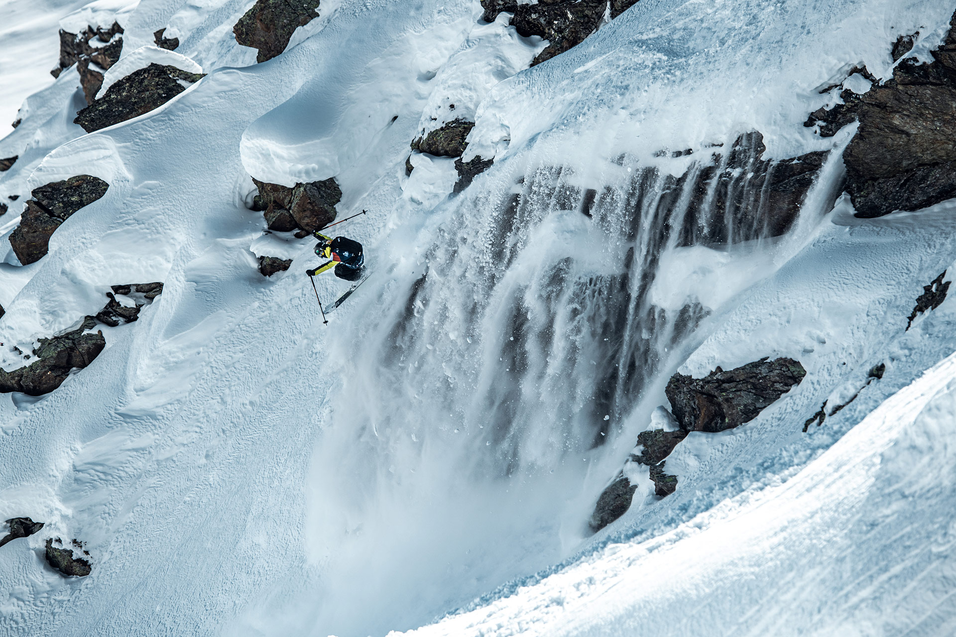 Justin Blanchet Nicoud competes at the 2021 Freeride Junior World Championships in Kappl, Austria