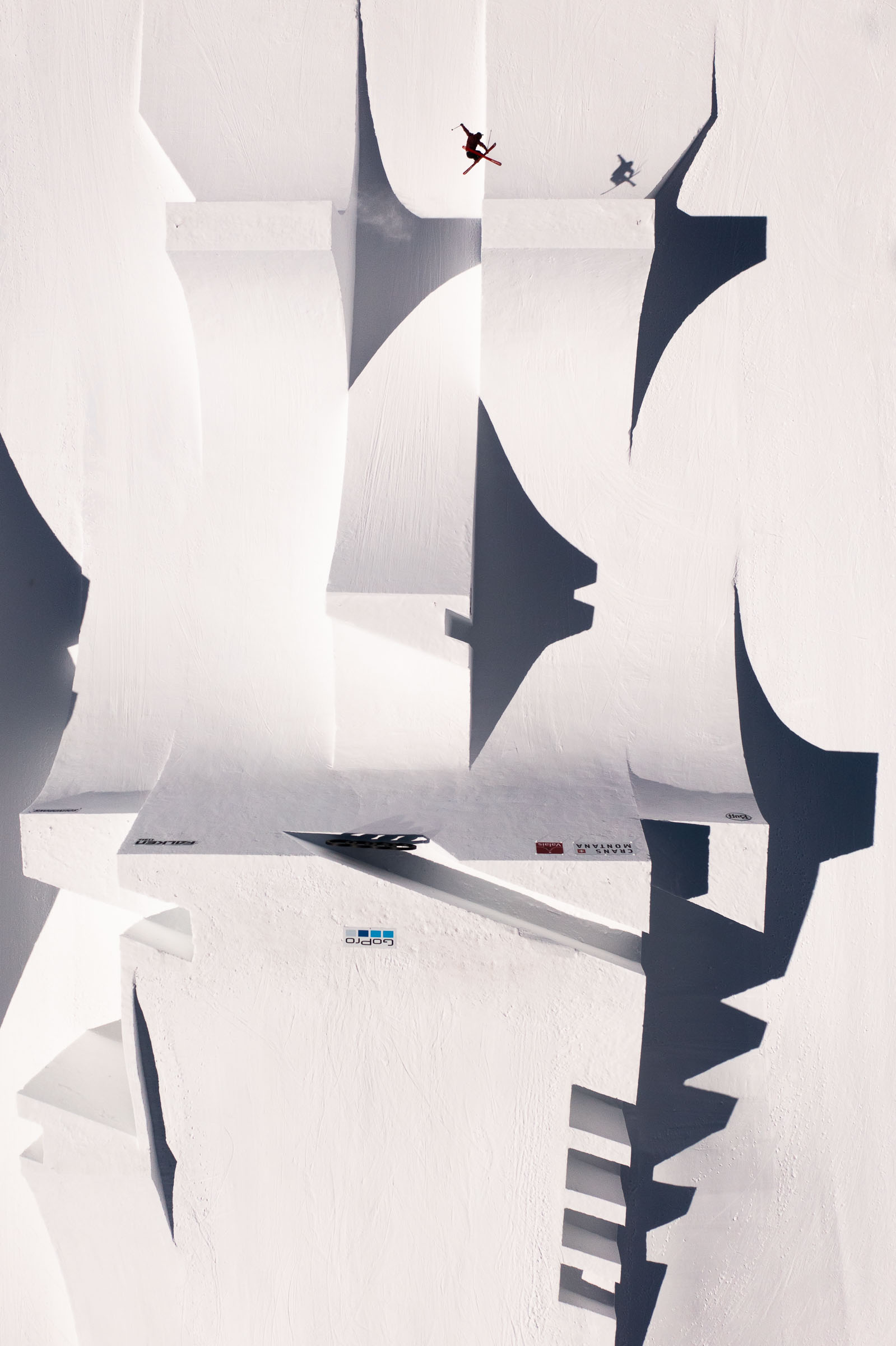 The Audi Nines 2021 setup in Crans Montana Switzerland viewed from above