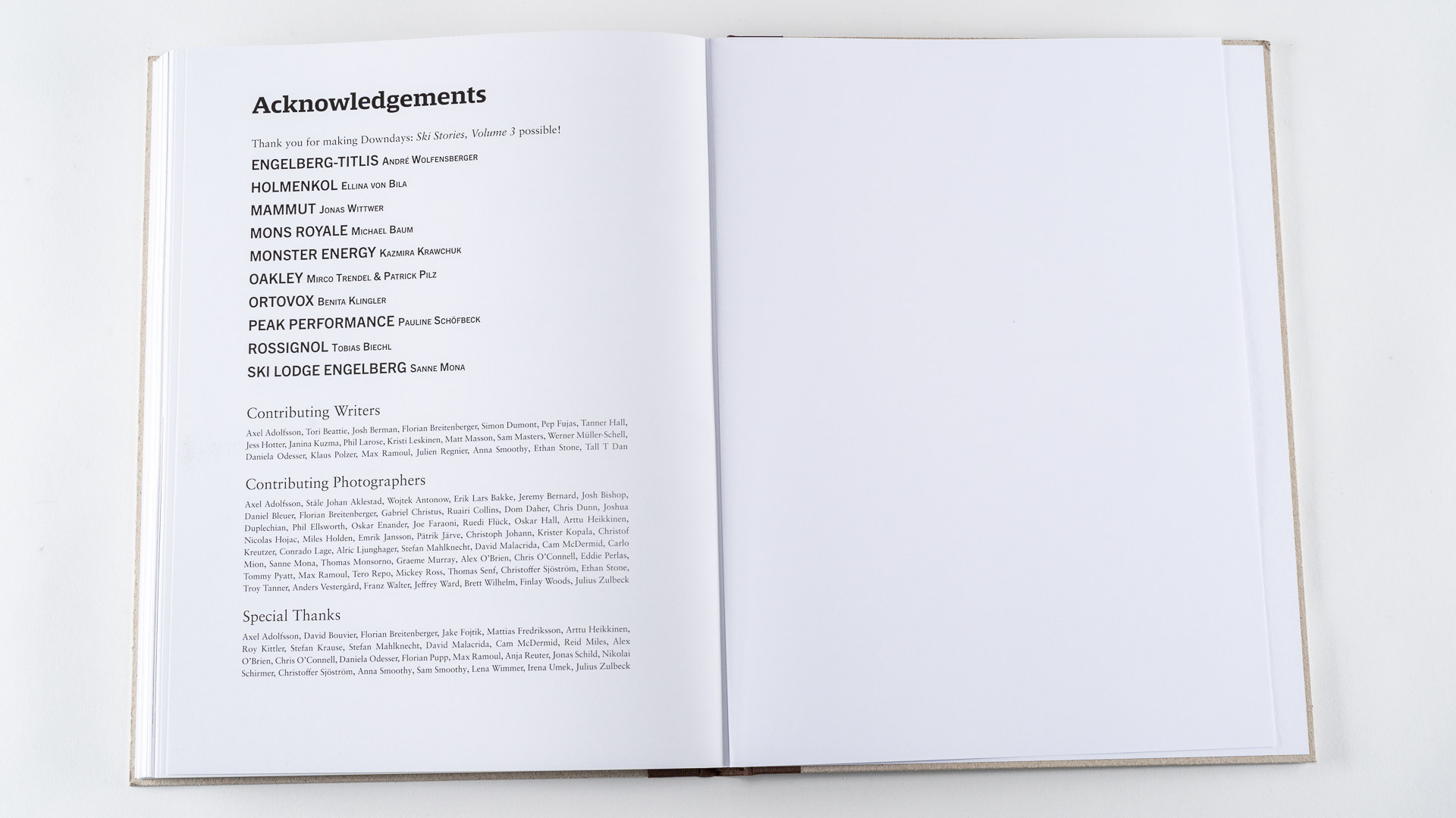 Partner Acknowledgements in Ski Stories Volume 3