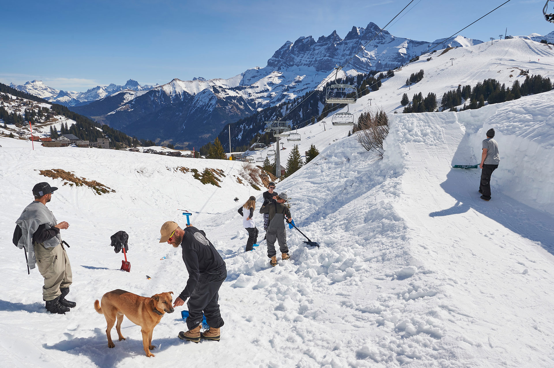 Building a jump at Les Crosets