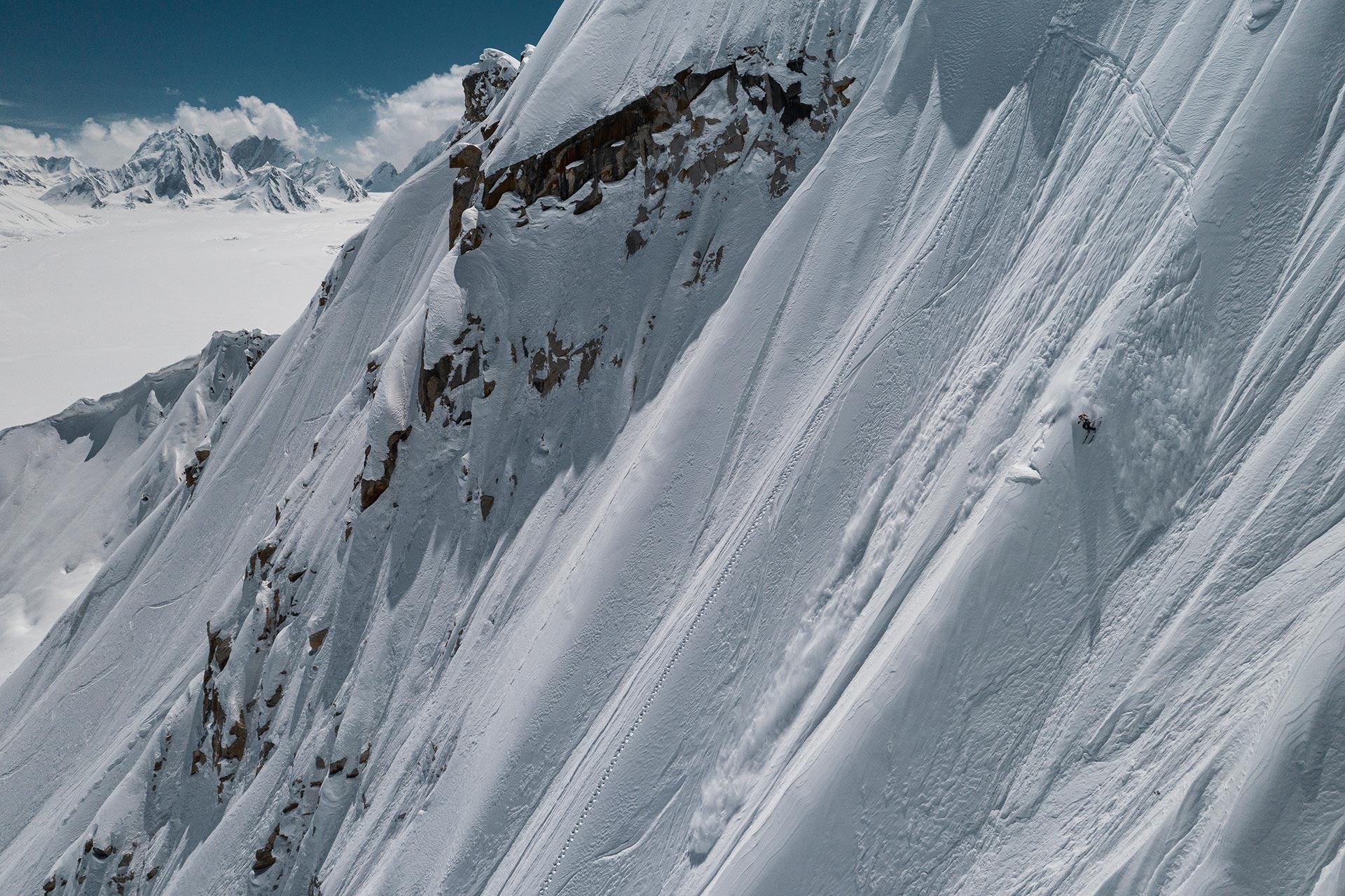 Jeremie Heitz skiing in Pakistan for the filming of La Liste: Everything or Nothing