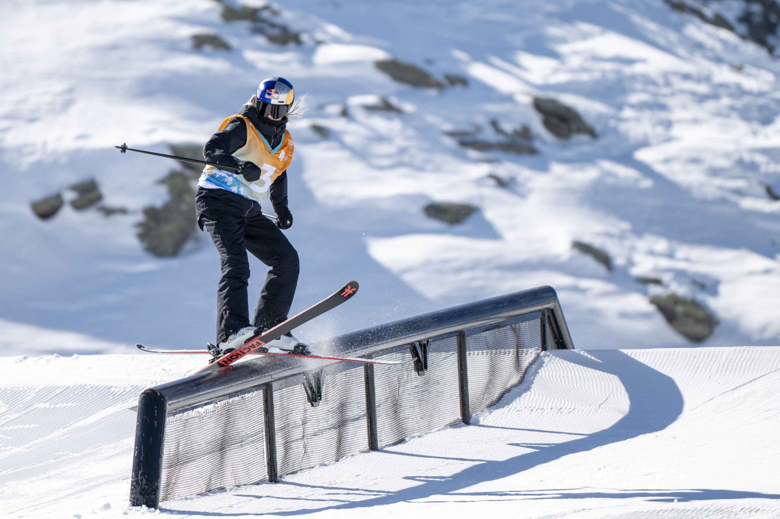 Kelly Sildaru competes at the 2022 Freeski World Cup Corvatsch