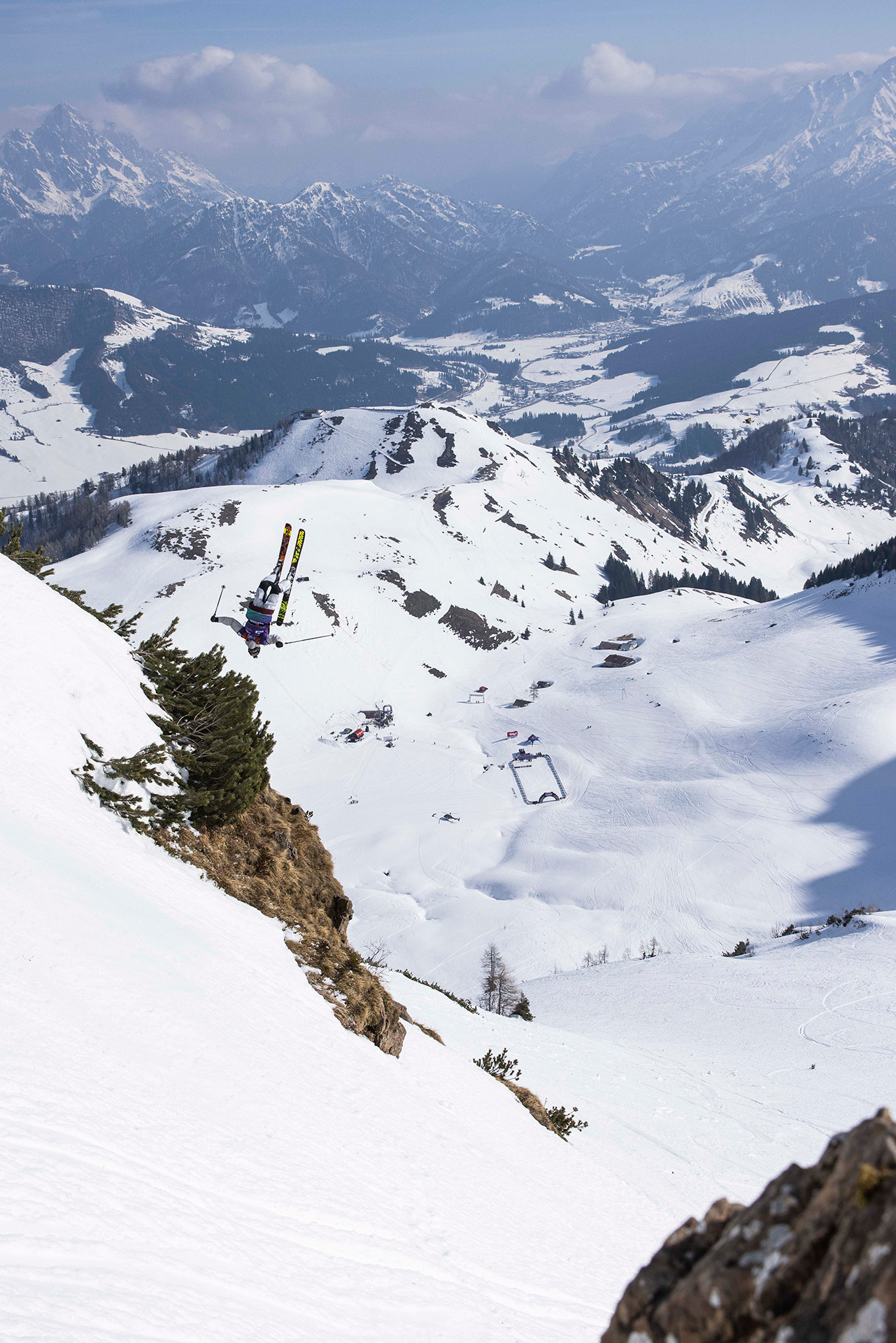 Max Hitzig at the 2022 Freeride World Tour stop in Fieberbrunn, Austria