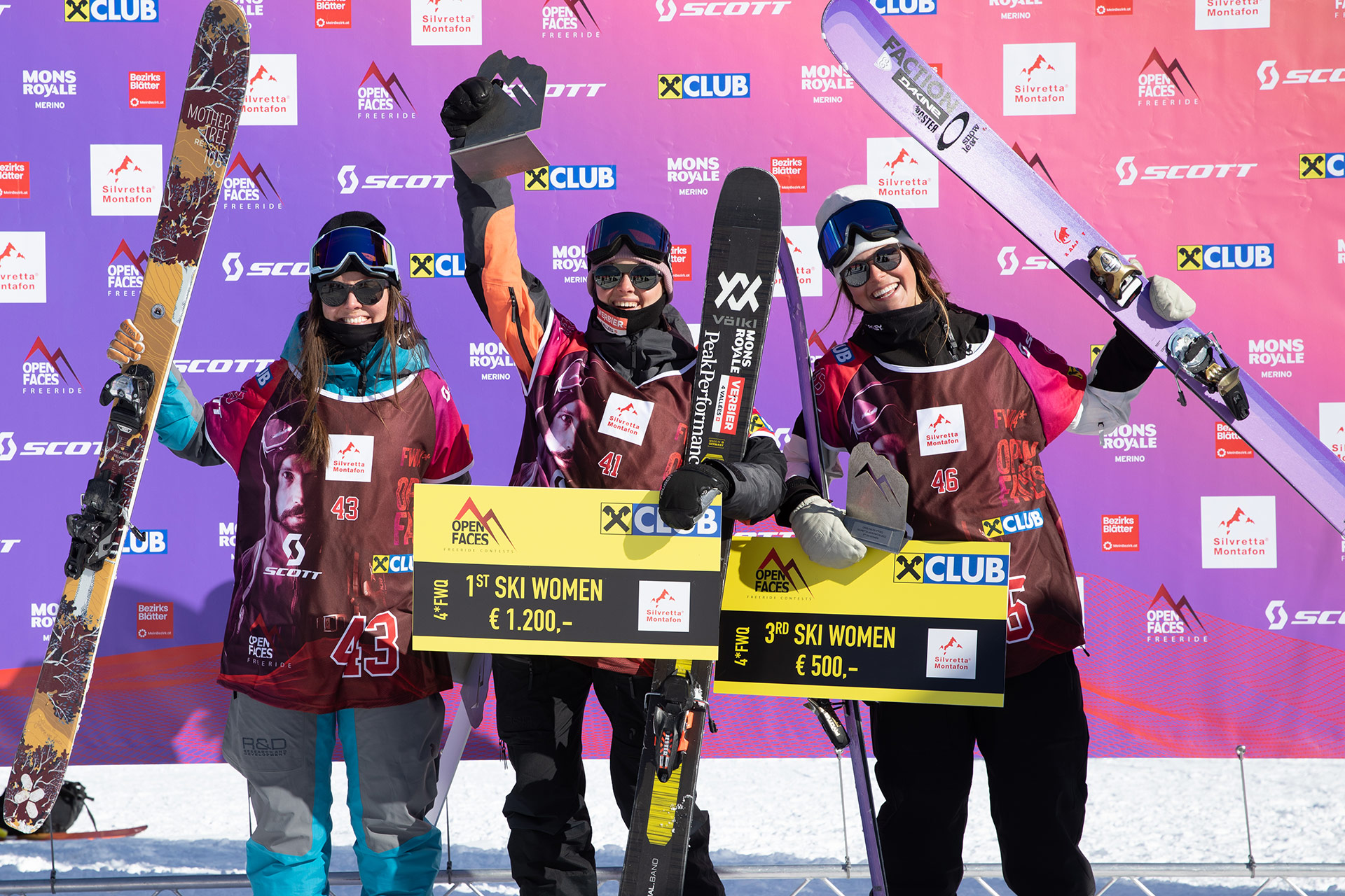 women's podium at the 4* FWQ in Silvretta Montafon