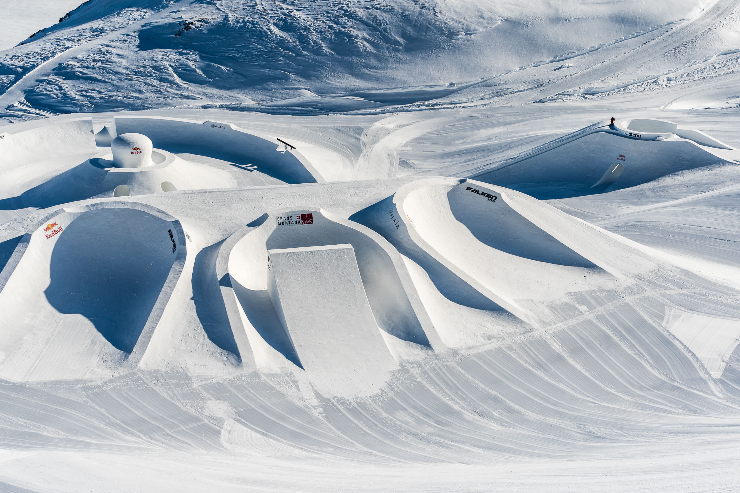 The Nines 2022 snowpark setup