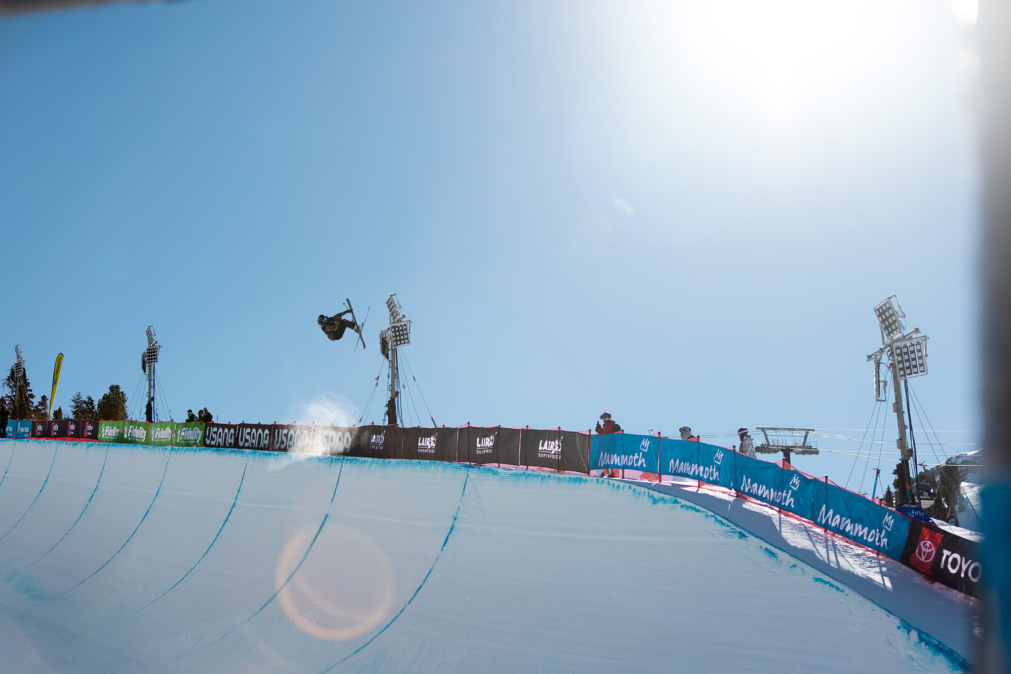 David Wise at the 2022 Mammoth U.S Grand Prix Freeski World Cup Halfpipe